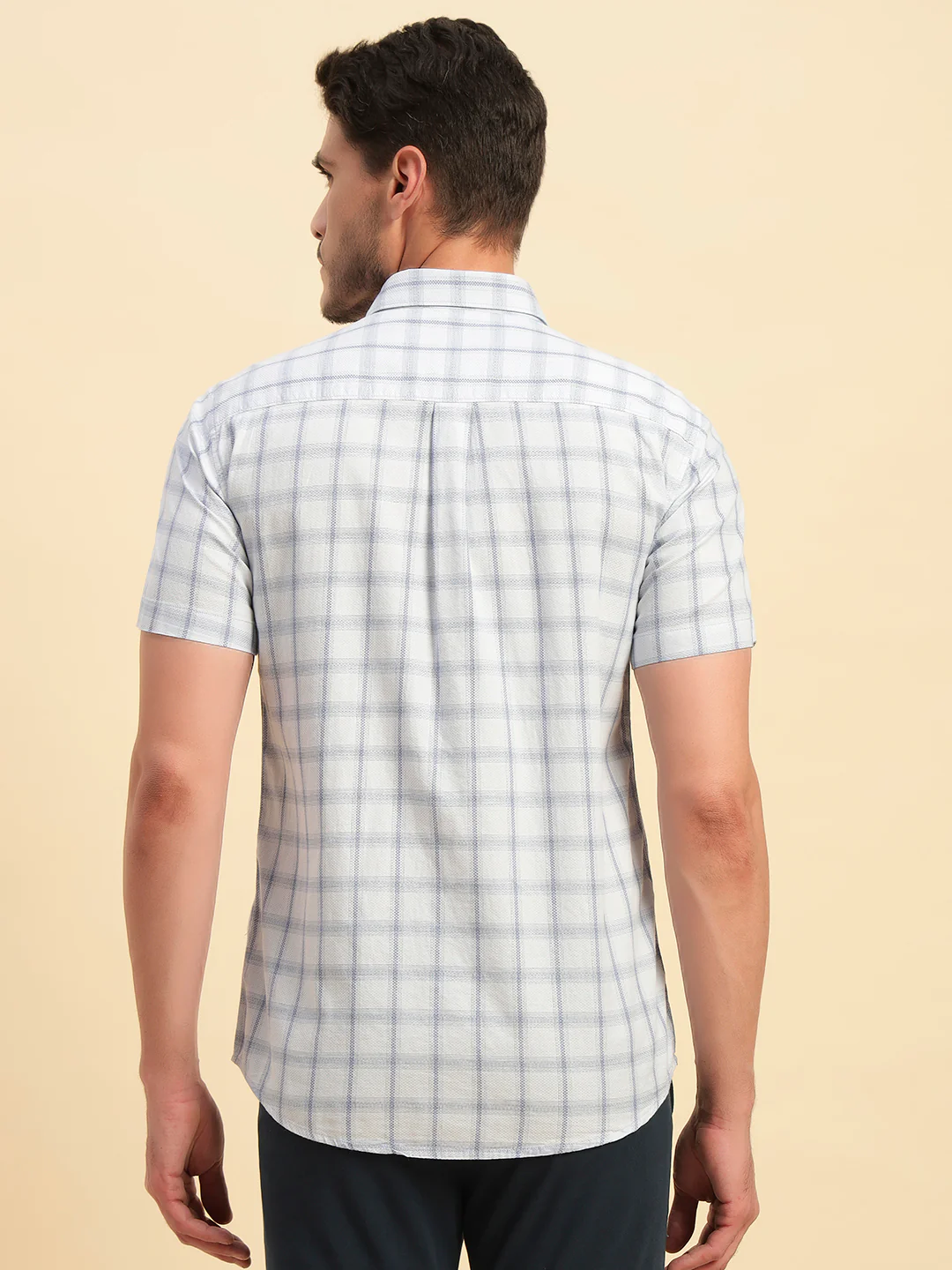 Casual Shirt for Men | Breathable & Soft with Color Fastness Regular Fit Spread Collar Neck Cotton Fabric Checkered Pattern - Image 7