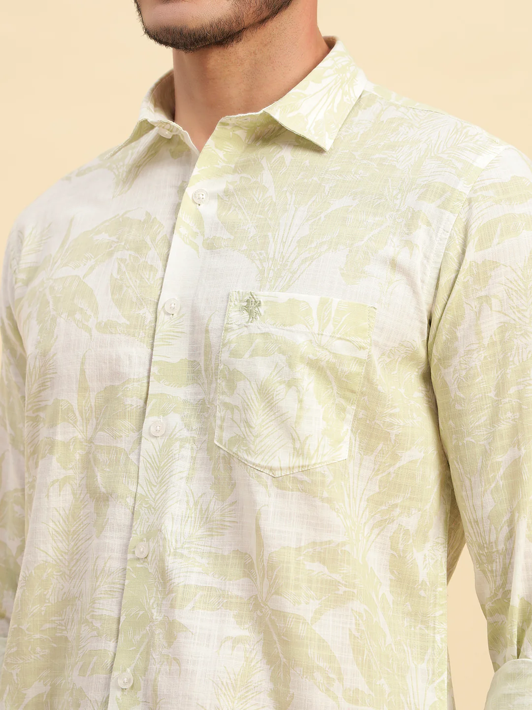 Casual Shirt for Men | Breathable & Soft with Color Fastness Regular Fit Spread Collar Neck Cotton Fabric Printed Pattern - Image 10