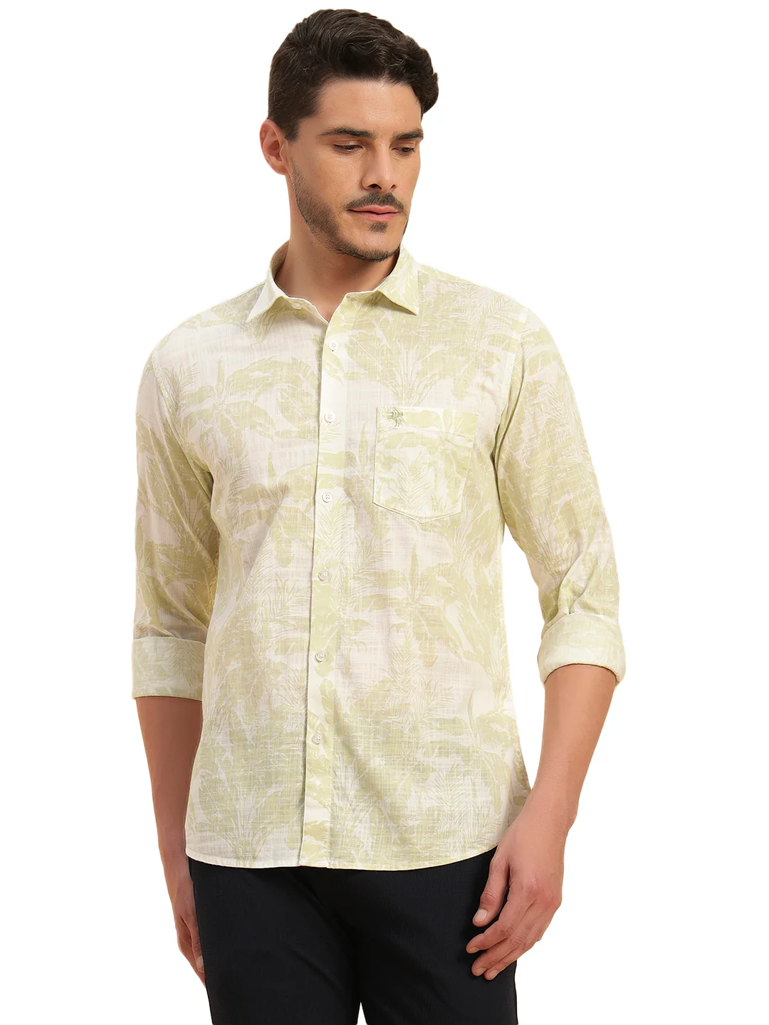 Casual Shirt for Men | Breathable & Soft with Color Fastness Regular Fit Spread Collar Neck Cotton Fabric Printed Pattern - Image 4