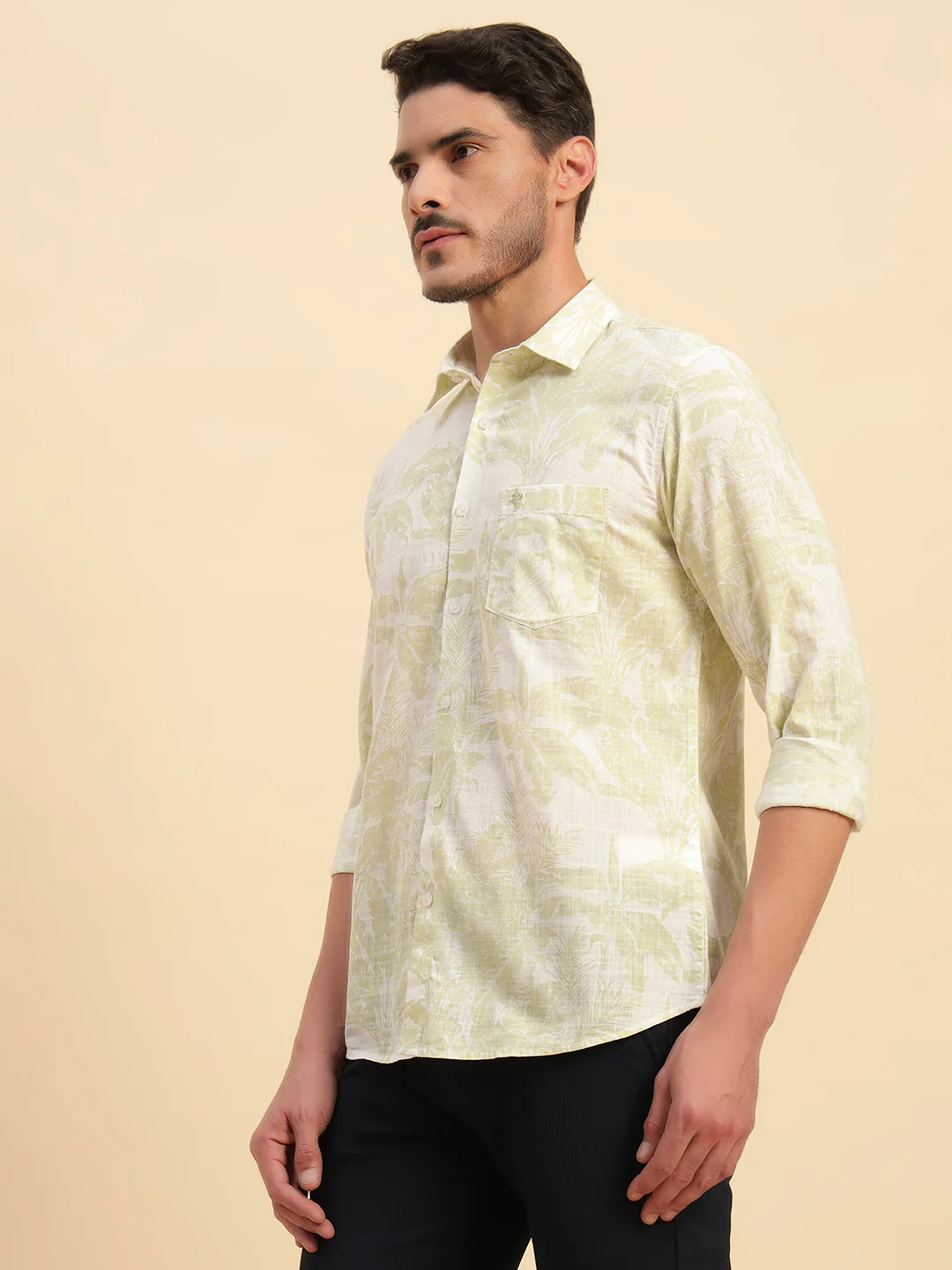 Casual Shirt for Men | Breathable & Soft with Color Fastness Regular Fit Spread Collar Neck Cotton Fabric Printed Pattern - Image 5