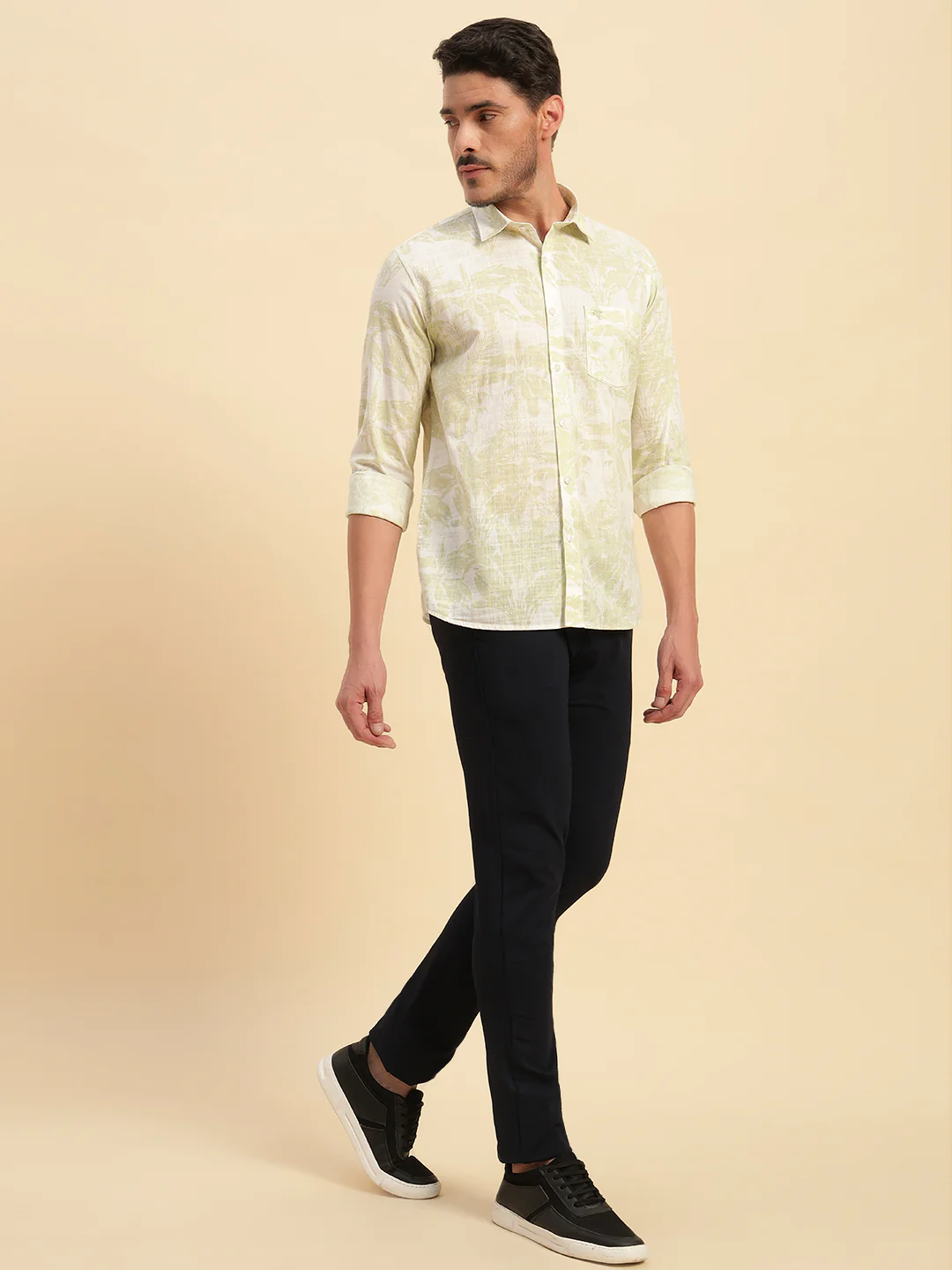 Casual Shirt for Men | Breathable & Soft with Color Fastness Regular Fit Spread Collar Neck Cotton Fabric Printed Pattern - Image 7
