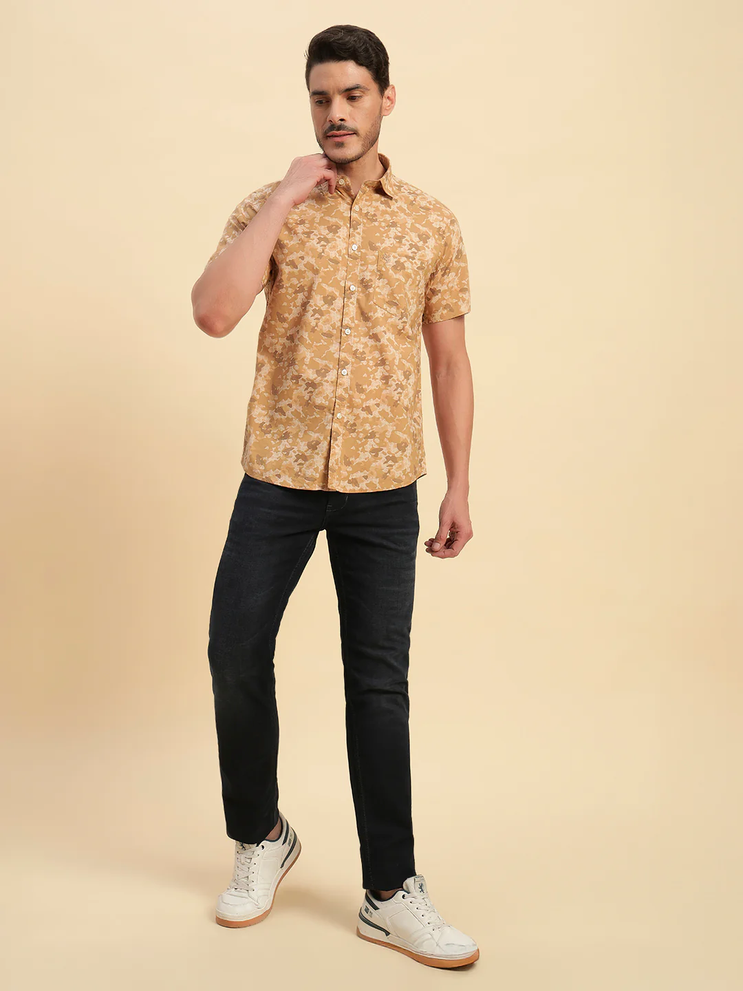 Casual Shirt for Men | Breathable & Soft with Color Fastness Regular Fit Spread Collar Neck Cotton Fabric Printed Pattern - Image 2