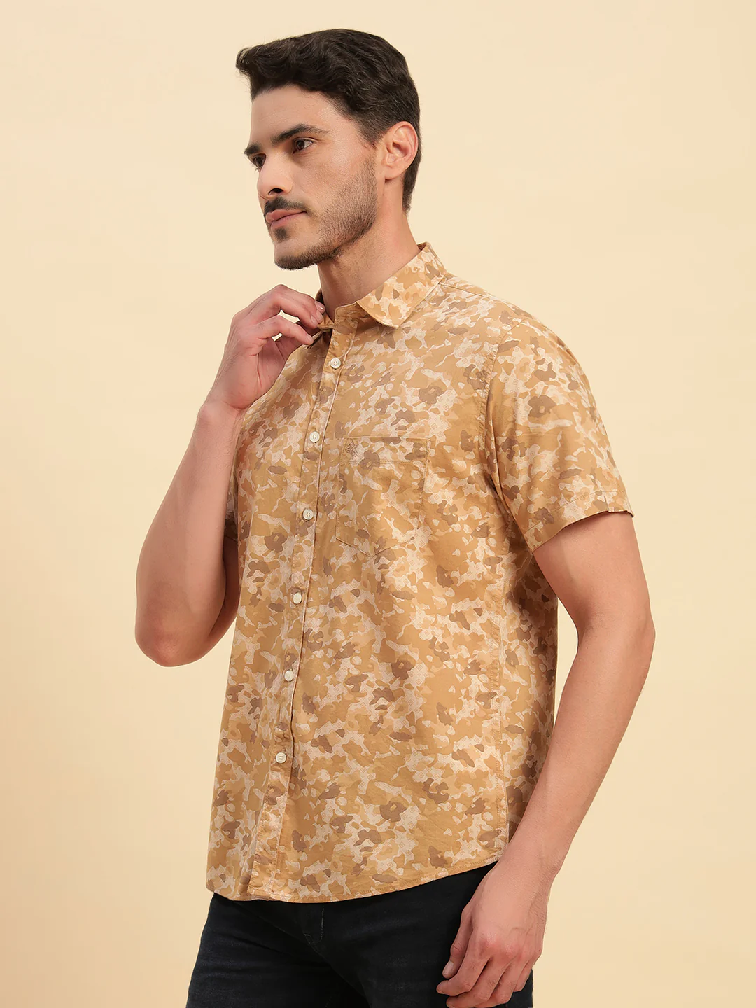 Casual Shirt for Men | Breathable & Soft with Color Fastness Regular Fit Spread Collar Neck Cotton Fabric Printed Pattern - Image 4