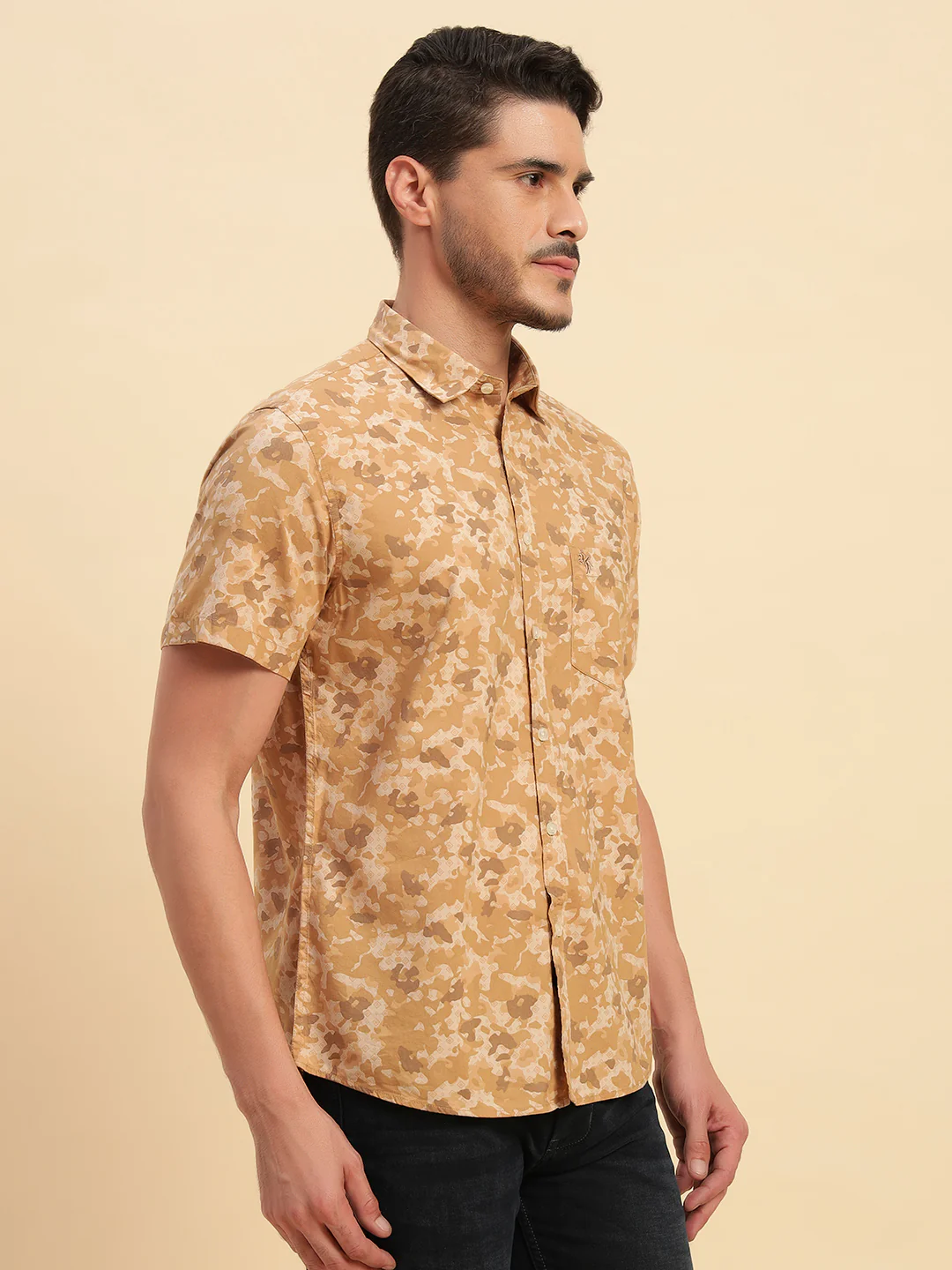 Casual Shirt for Men | Breathable & Soft with Color Fastness Regular Fit Spread Collar Neck Cotton Fabric Printed Pattern - Image 5