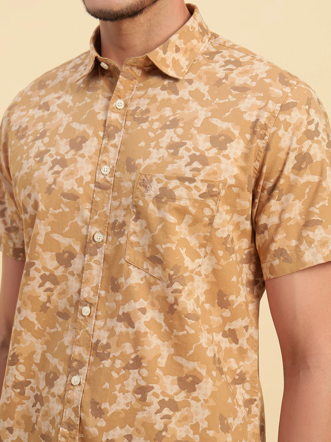 Casual Shirt for Men | Breathable & Soft with Color Fastness Regular Fit Spread Collar Neck Cotton Fabric Printed Pattern - Image 8