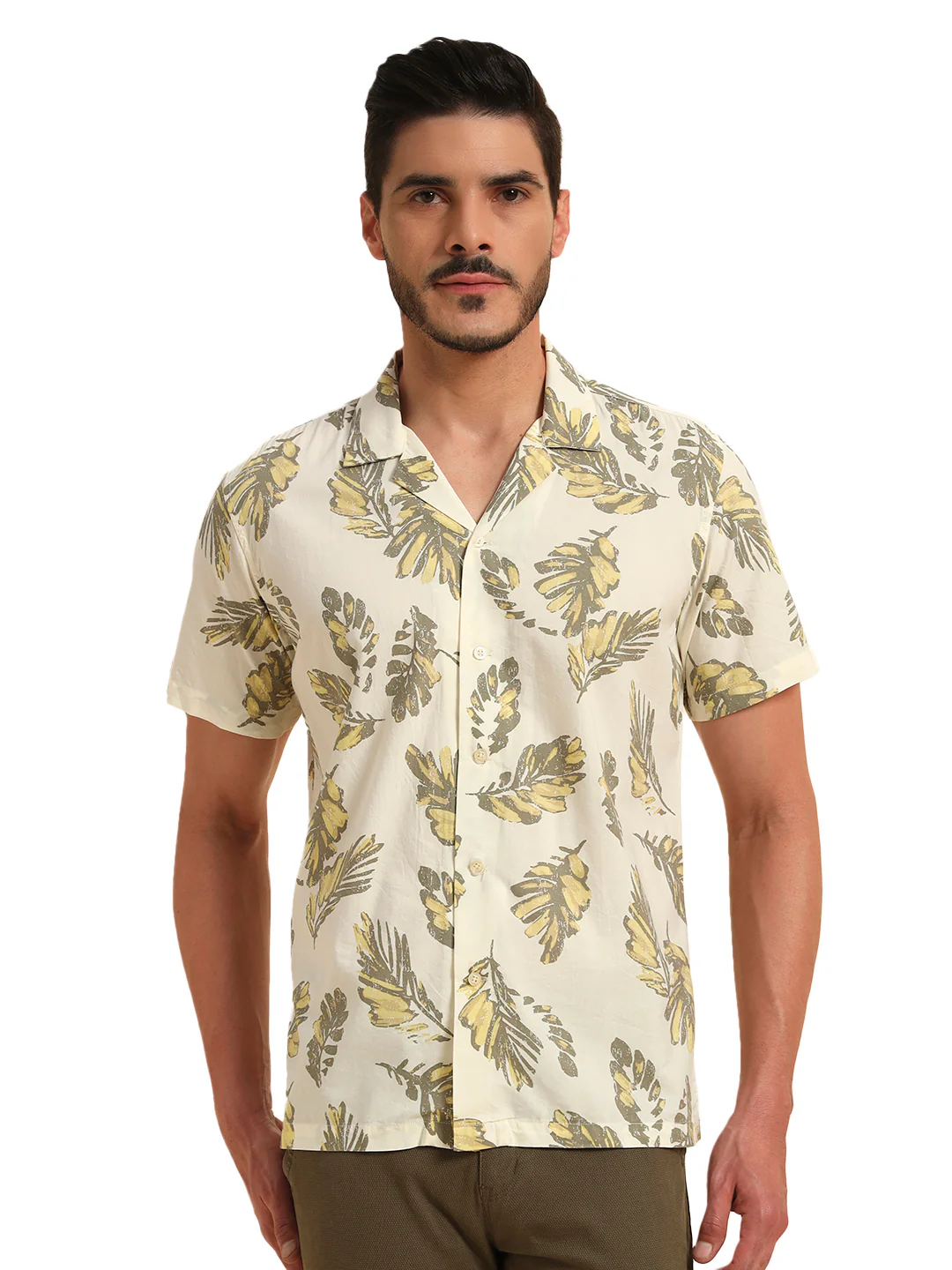 Casual Shirt for Men | Breathable & Soft with Color Fastness Regular Fit Spread Collar Neck Cotton Fabric Printed Pattern - Image 2