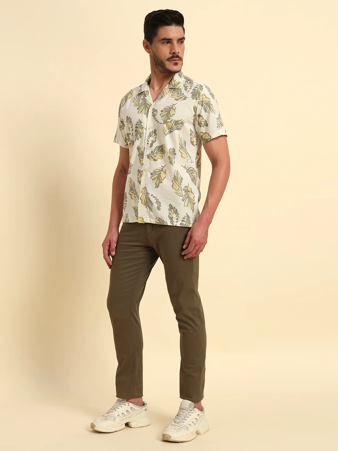 Casual Shirt for Men | Breathable & Soft with Color Fastness Regular Fit Spread Collar Neck Cotton Fabric Printed Pattern - Image 3