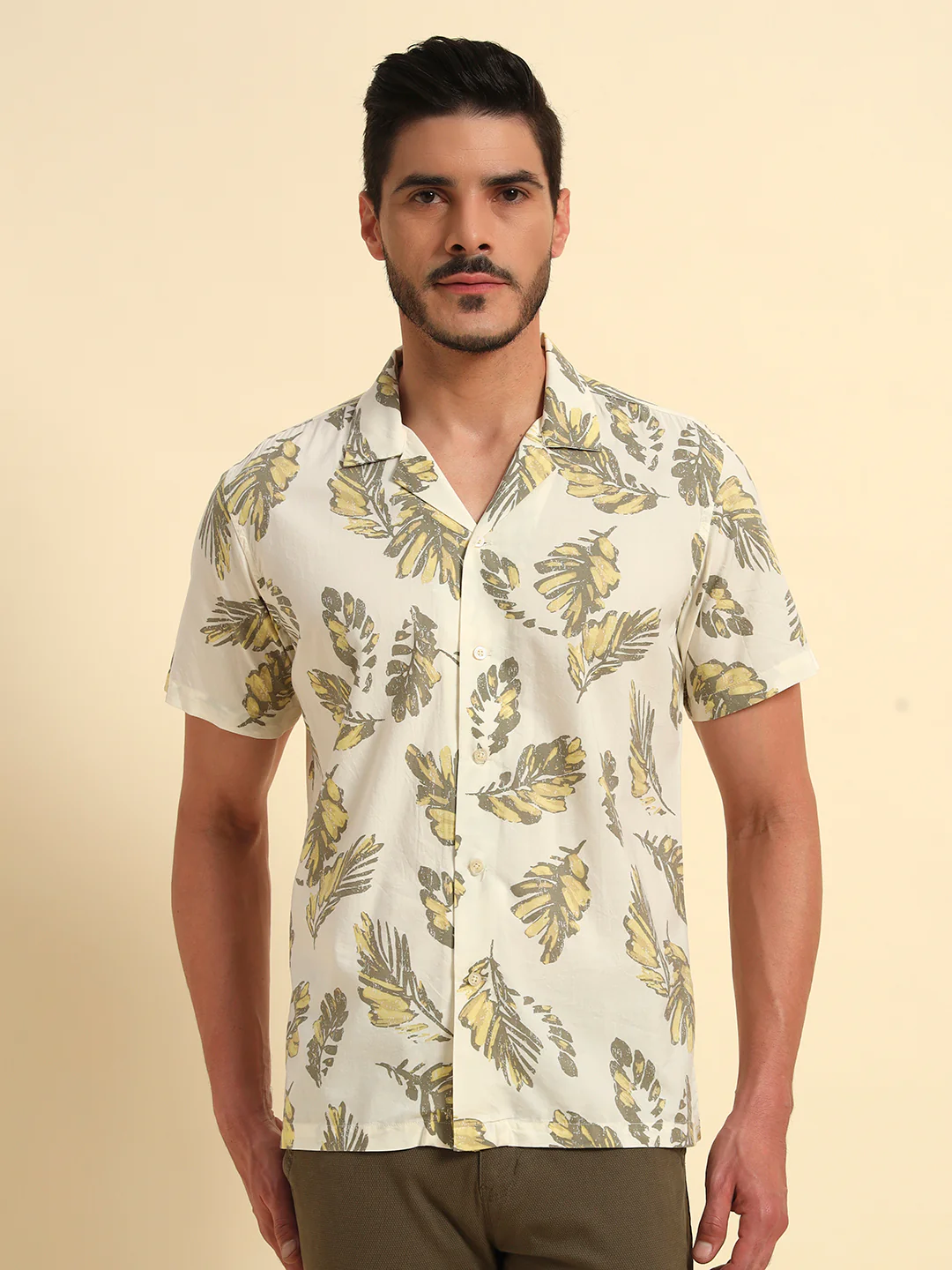 Casual Shirt for Men | Breathable & Soft with Color Fastness Regular Fit Spread Collar Neck Cotton Fabric Printed Pattern - Image 4