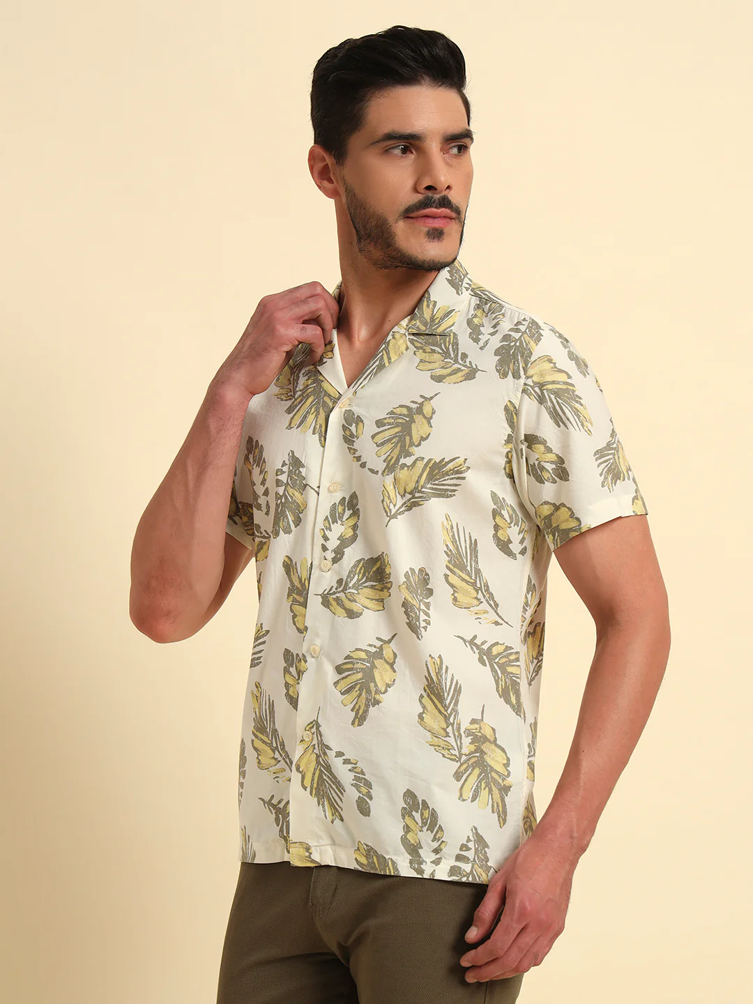 Casual Shirt for Men | Breathable & Soft with Color Fastness Regular Fit Spread Collar Neck Cotton Fabric Printed Pattern - Image 5