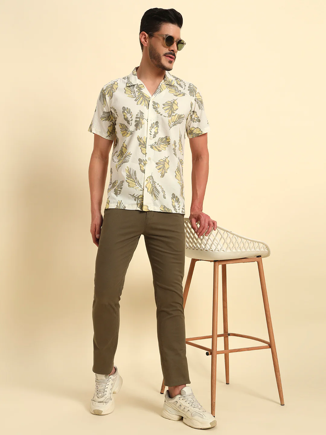 Casual Shirt for Men | Breathable & Soft with Color Fastness Regular Fit Spread Collar Neck Cotton Fabric Printed Pattern - Image 9