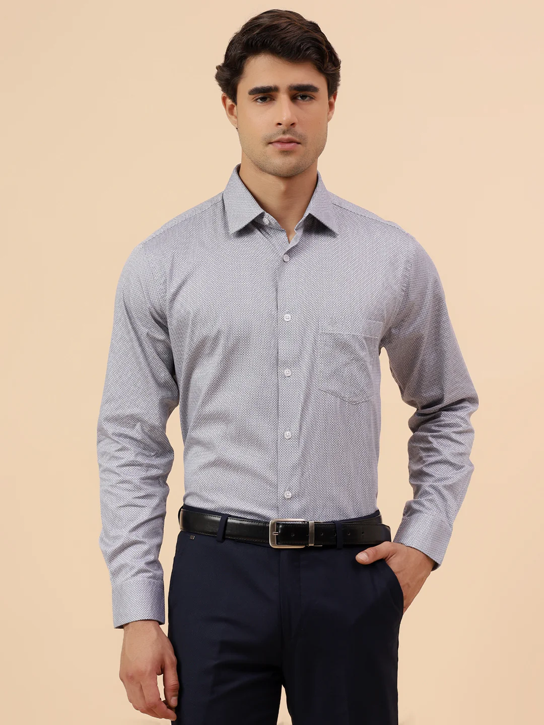 Formal Shirt for Men l Breathable & Soft with Color Fastness Regular Fit Spread Collar Neck Cotton Fabric Printed Pattern - Image 4