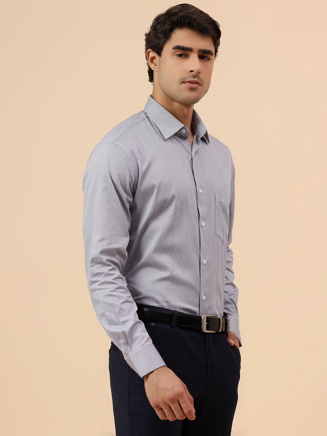 Formal Shirt for Men l Breathable & Soft with Color Fastness Regular Fit Spread Collar Neck Cotton Fabric Printed Pattern - Image 5