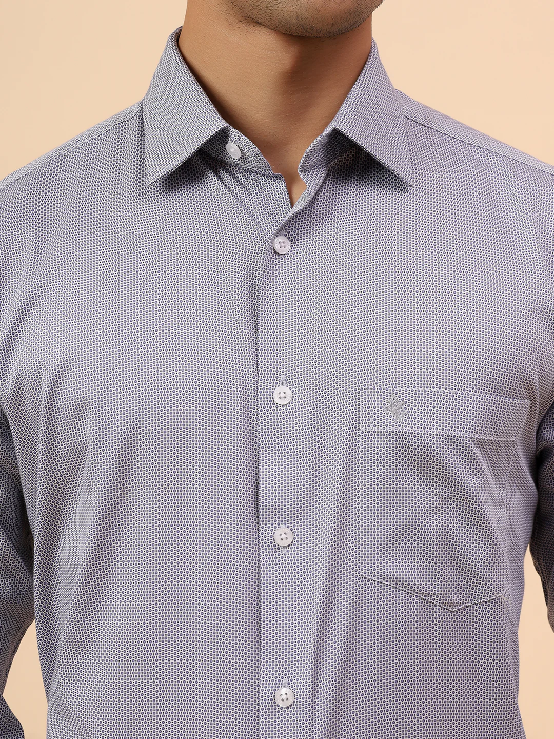 Formal Shirt for Men l Breathable & Soft with Color Fastness Regular Fit Spread Collar Neck Cotton Fabric Printed Pattern - Image 7