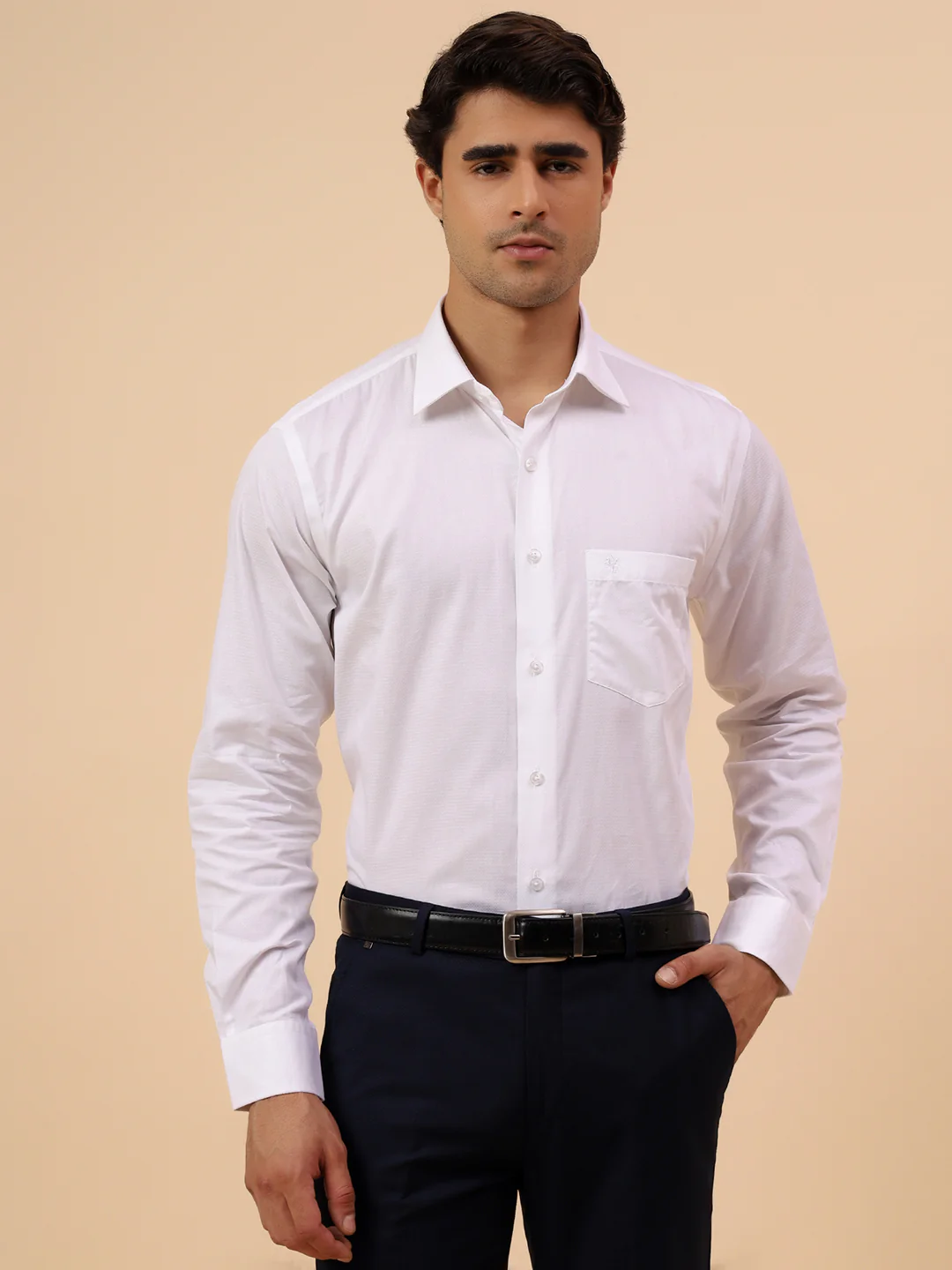 Formal Shirt for Men l Breathable & Soft with Color Fastness Regular Fit Spread Collar Neck Cotton Fabric Solid Pattern - Image 3