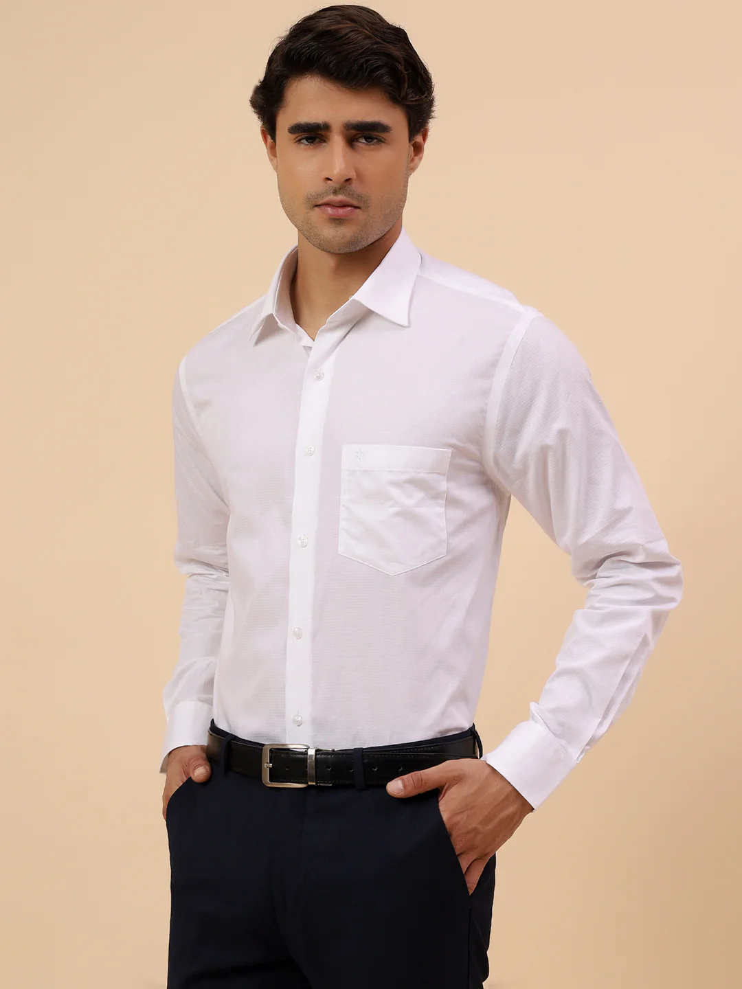 Formal Shirt for Men l Breathable & Soft with Color Fastness Regular Fit Spread Collar Neck Cotton Fabric Solid Pattern - Image 4