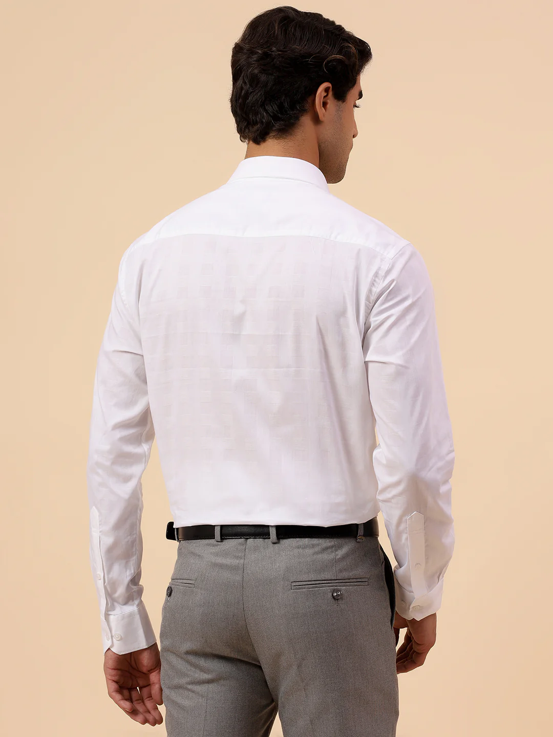 Formal Shirt for Men l Breathable & Soft with Color Fastness Regular Fit Spread Collar Neck Cotton Fabric Self Design Pattern - Image 6