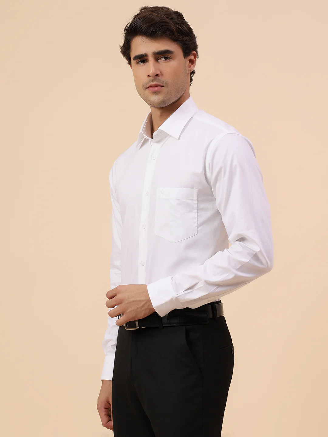 Formal Shirt for Men l Breathable & Soft with Color Fastness Regular Fit Spread Collar Neck Cotton Fabric Solid Pattern - Image 4