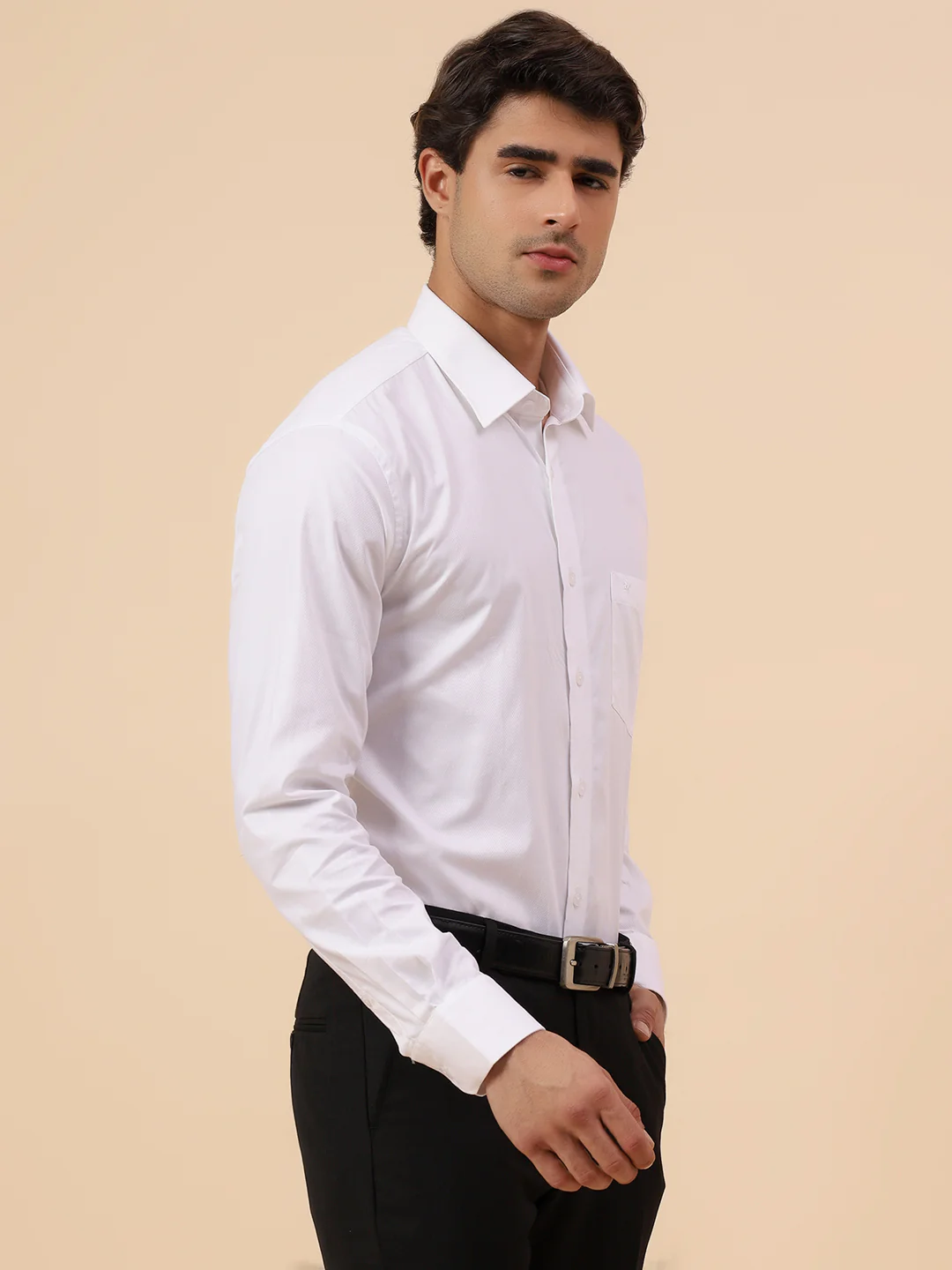 Formal Shirt for Men l Breathable & Soft with Color Fastness Regular Fit Spread Collar Neck Cotton Fabric Solid Pattern - Image 5