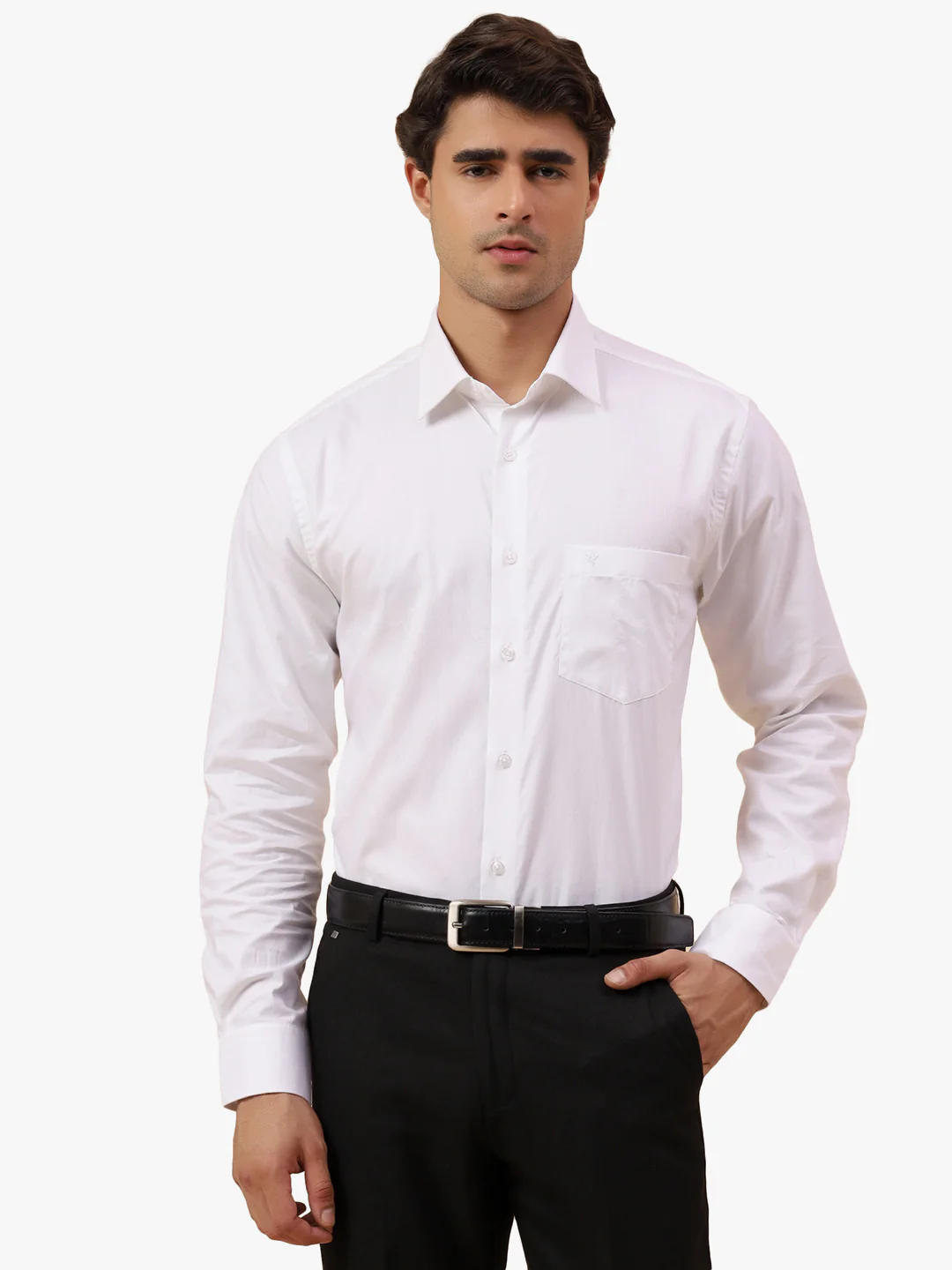 Formal Shirt for Men l Breathable & Soft with Color Fastness Regular Fit Spread Collar Neck Cotton Fabric Solid Pattern - Image 9