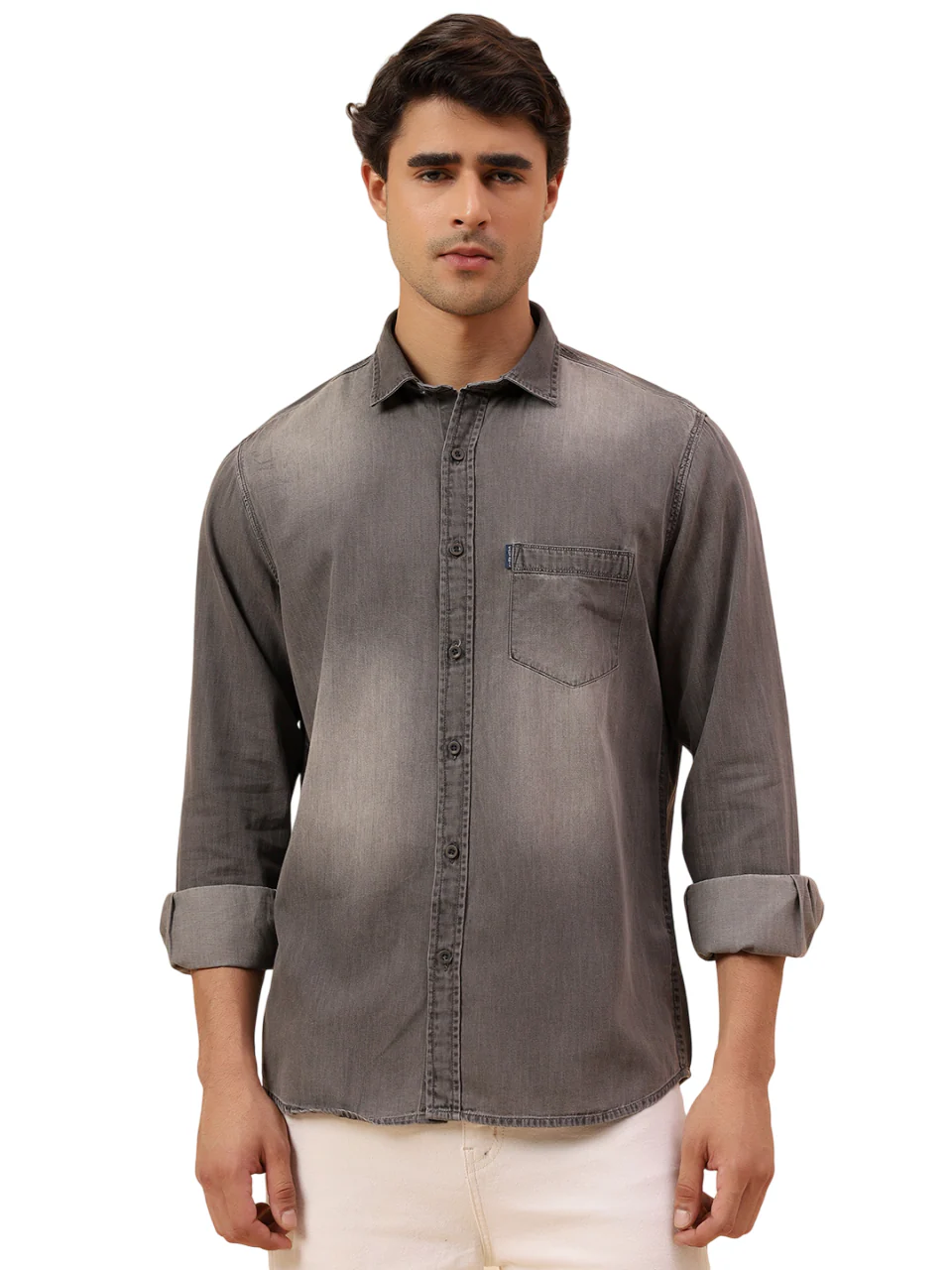 Casual Shirt for Men | Breathable & Soft with Color Fastness Regular Fit Spread Collar Neck Cotton Fabric Solid Pattern - Image 10