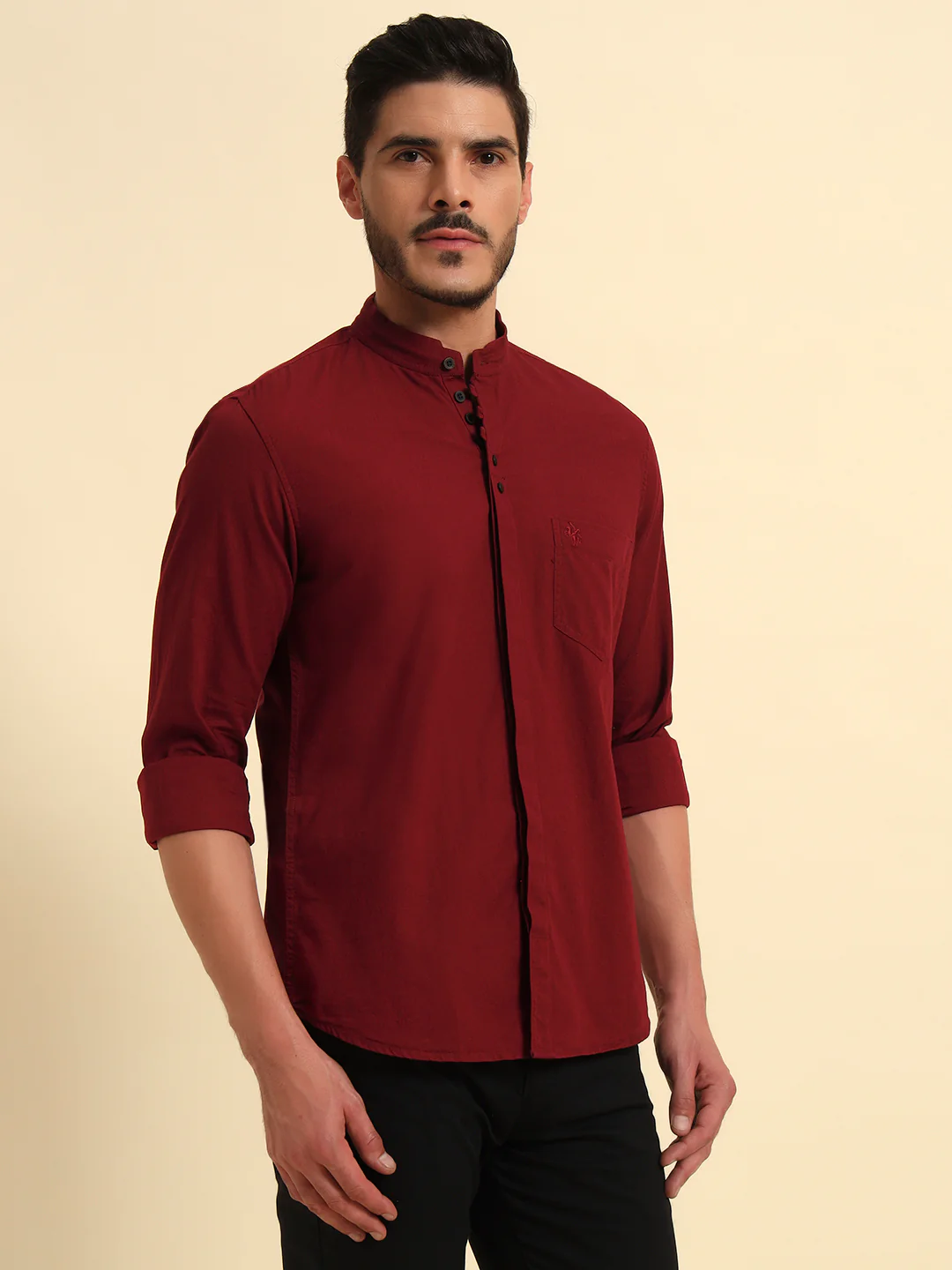 Casual Shirt for Men | Breathable & Soft with Color Fastness Regular Fit Spread Collar Neck Cotton Fabric Solid Pattern - Image 4