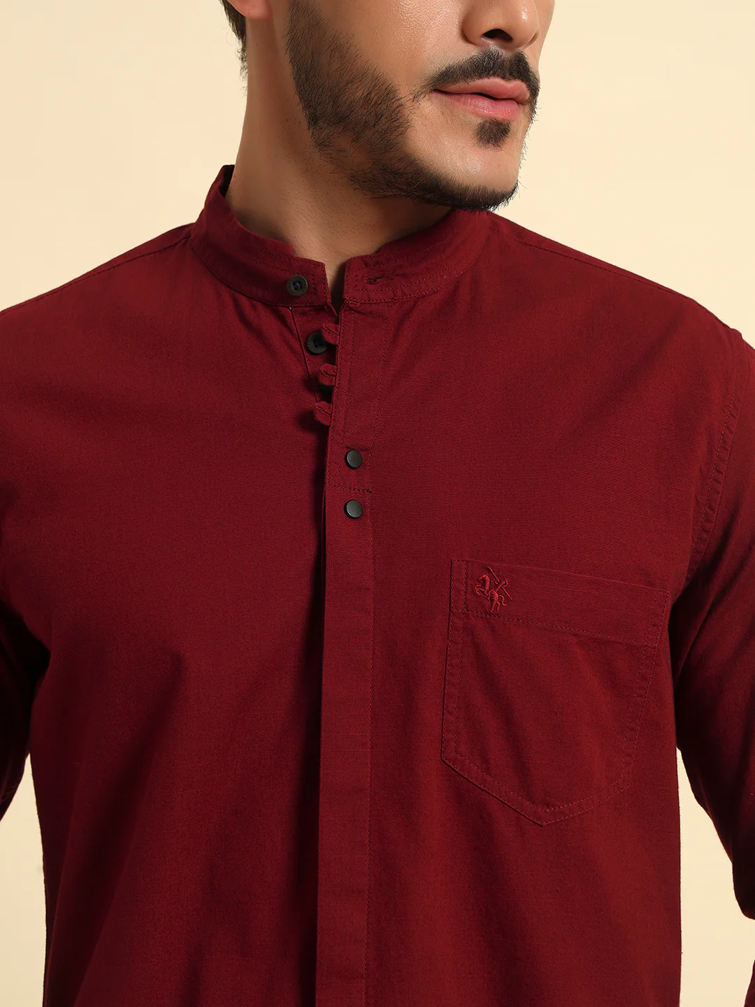 Casual Shirt for Men | Breathable & Soft with Color Fastness Regular Fit Spread Collar Neck Cotton Fabric Solid Pattern - Image 5
