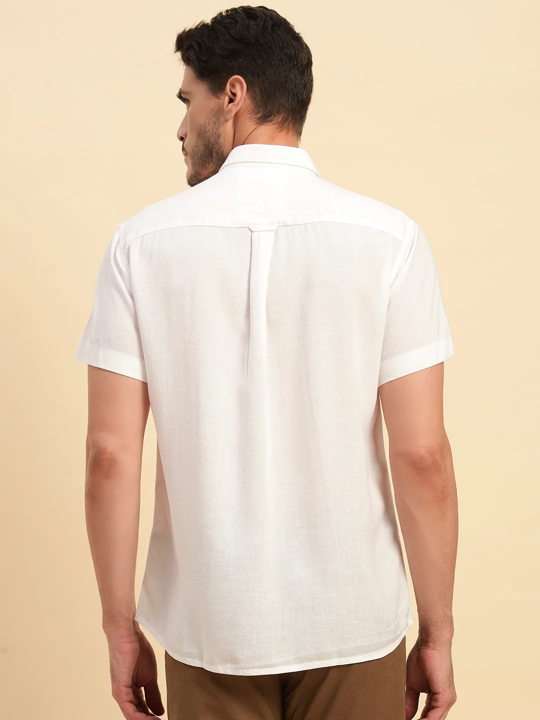 Casual Shirt for Men | Breathable & Soft with Color Fastness Regular Fit Spread Collar Neck Cotton Linen Fabric Solid Pattern - Image 7