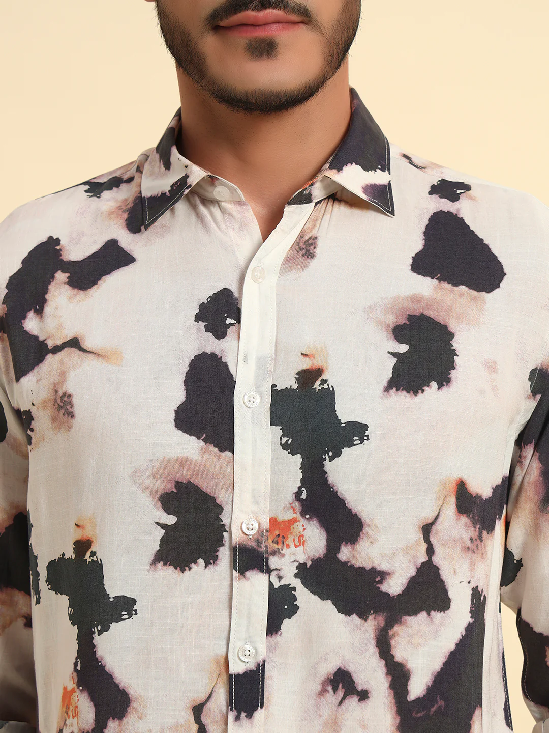 Casual Shirt for Men | Breathable & Soft with Color Fastness Regular Fit Spread Collar Neck Viscose Fabric Printed Pattern - Image 6