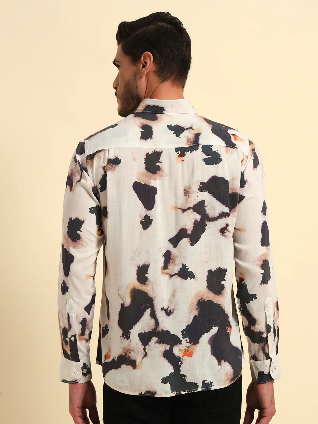 Casual Shirt for Men | Breathable & Soft with Color Fastness Regular Fit Spread Collar Neck Viscose Fabric Printed Pattern - Image 7