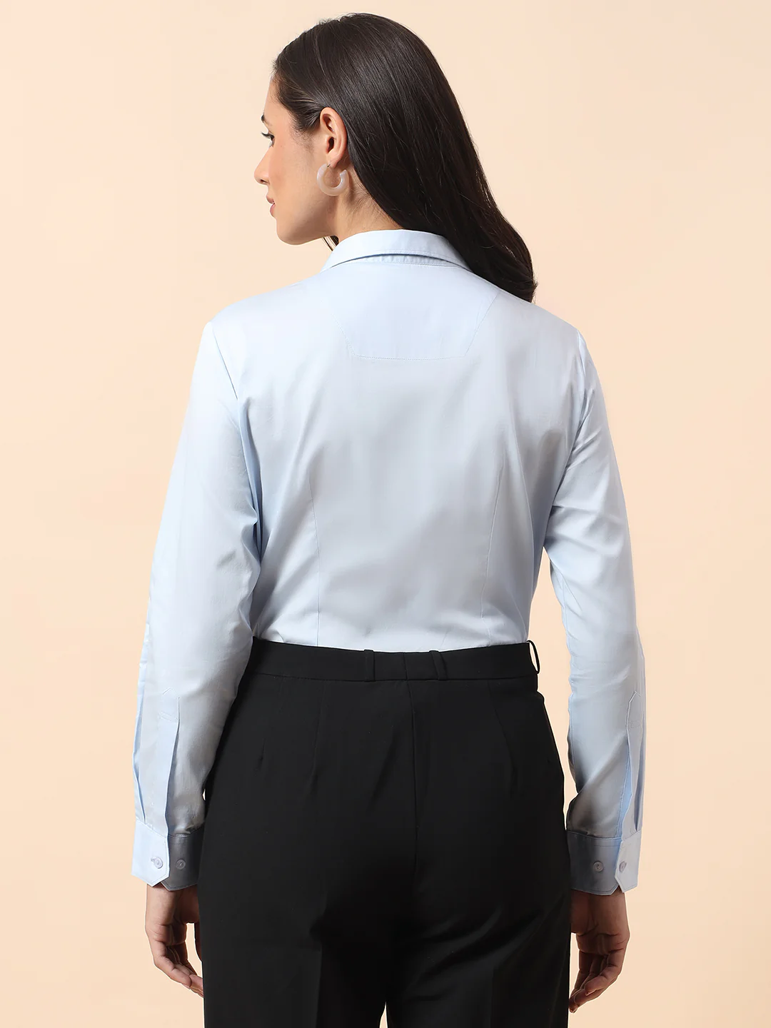 Women Solid Cotton Formal Shirt | Cantabil - Image 6