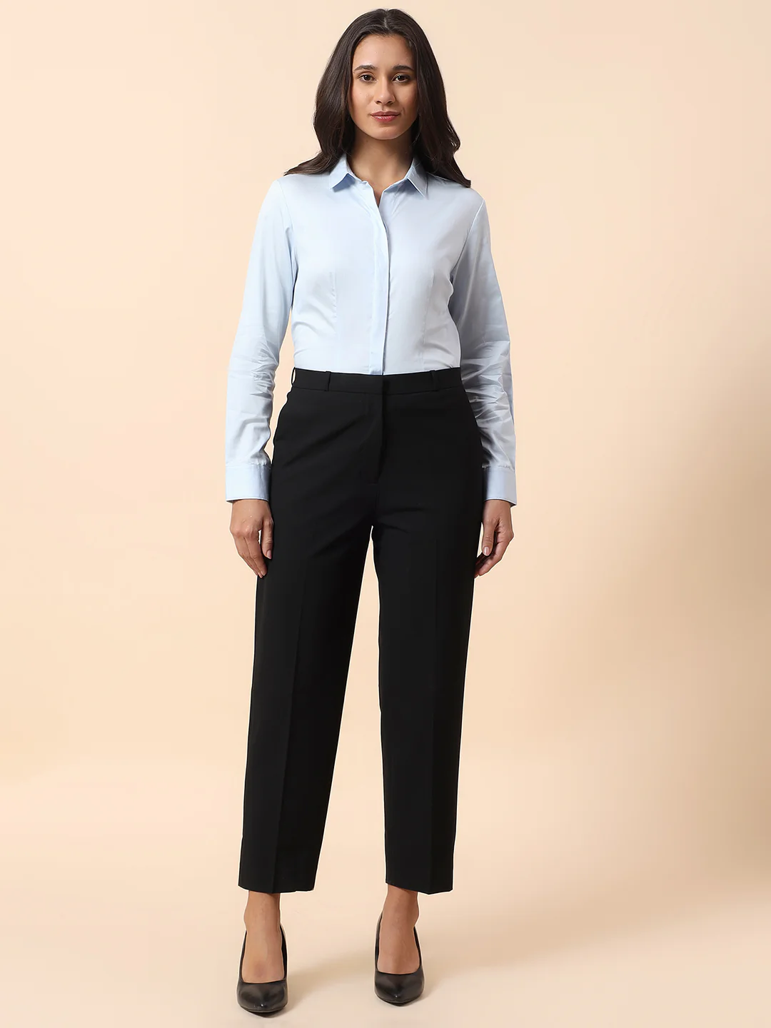 Women Solid Cotton Formal Shirt | Cantabil - Image 8