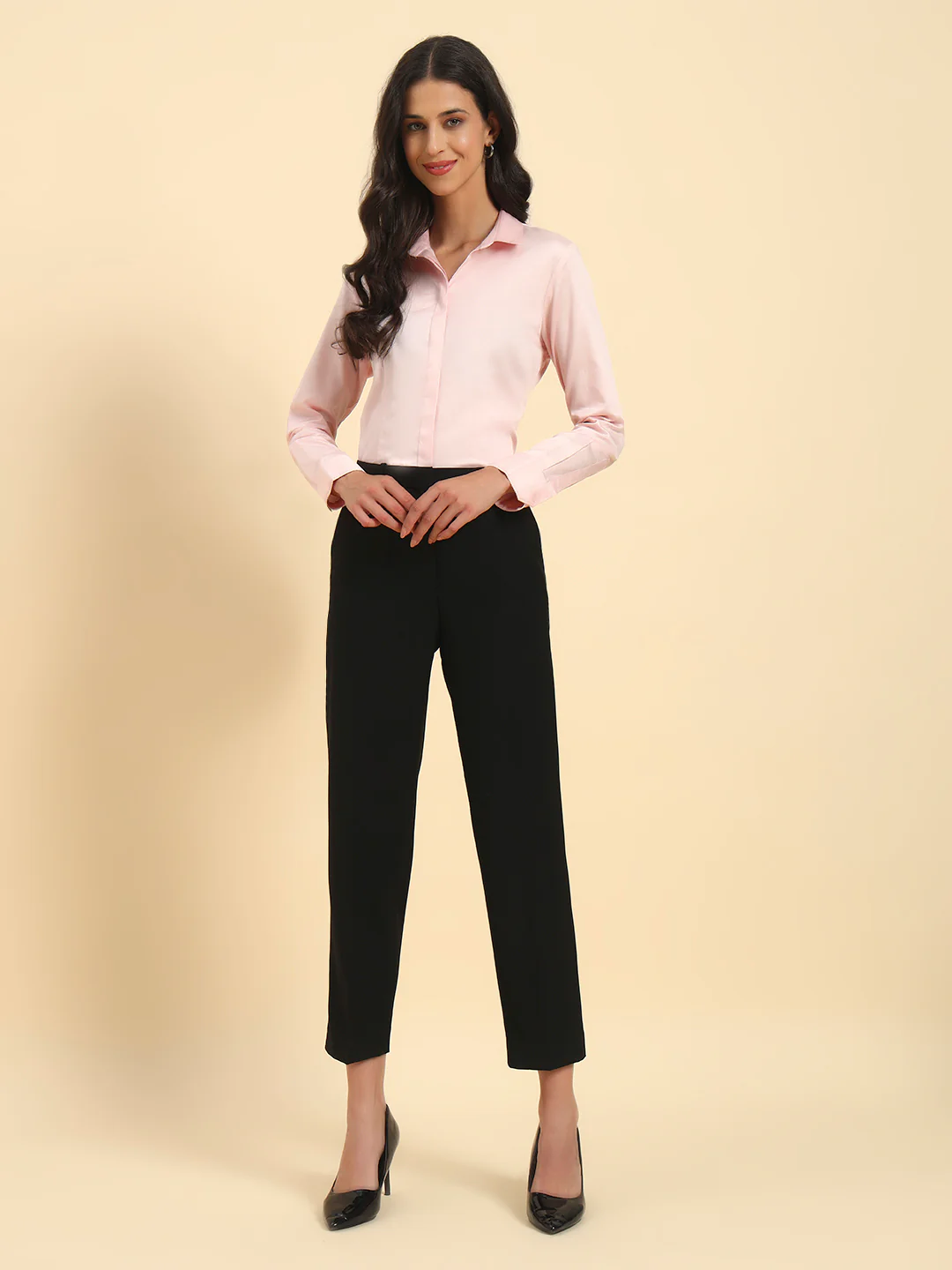Cantabil Women Regular Fit Solid Shirt | Cotton - Image 2