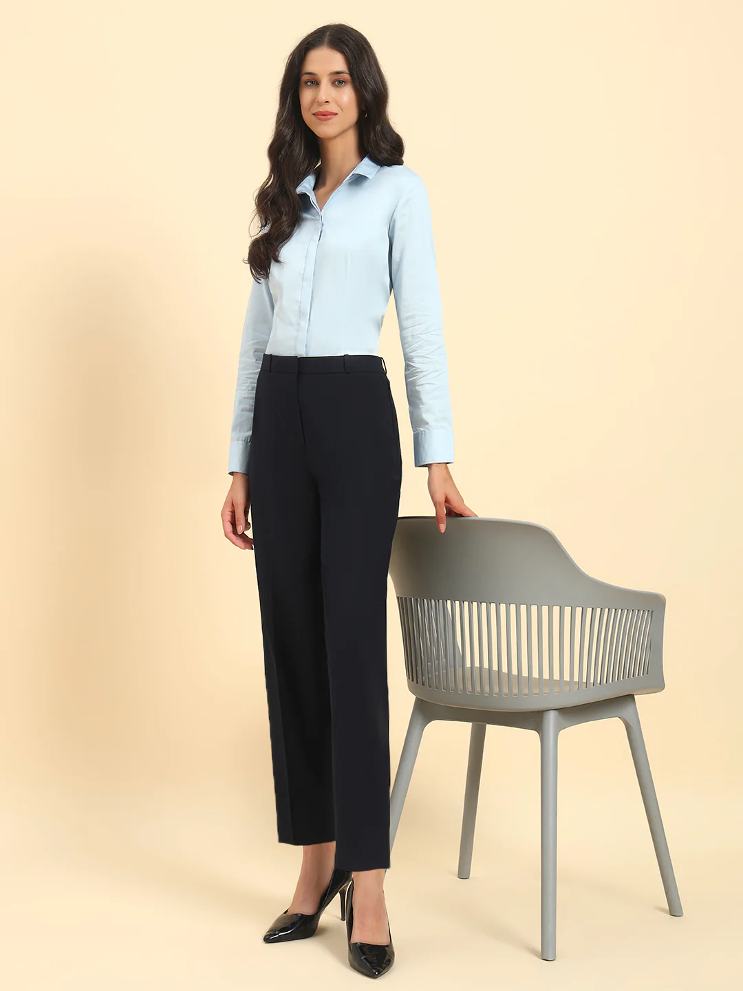 Women Solid Cotton Shirt Online | Cantabil - Image 7