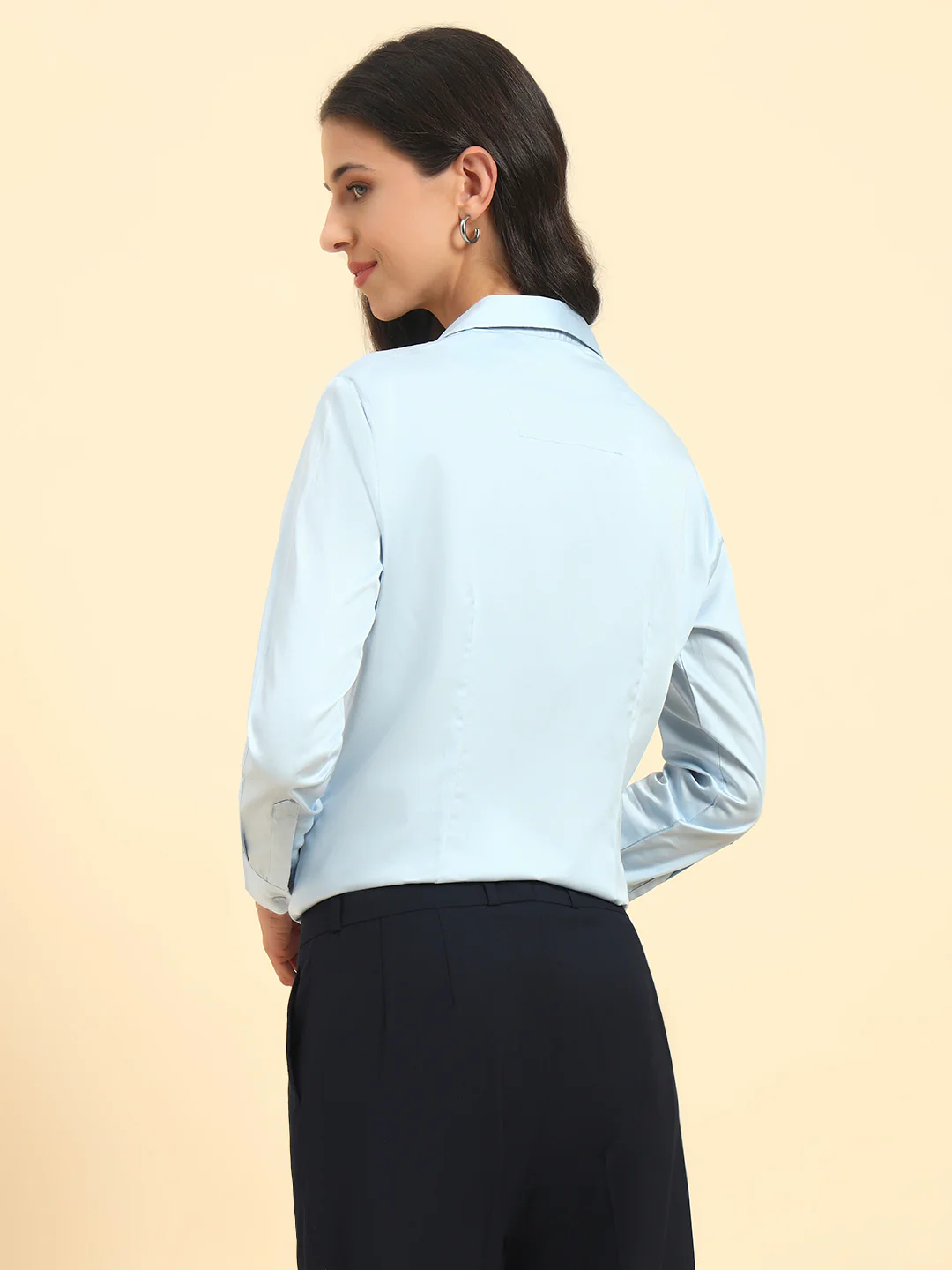 Women Solid Cotton Shirt Online | Cantabil - Image 8