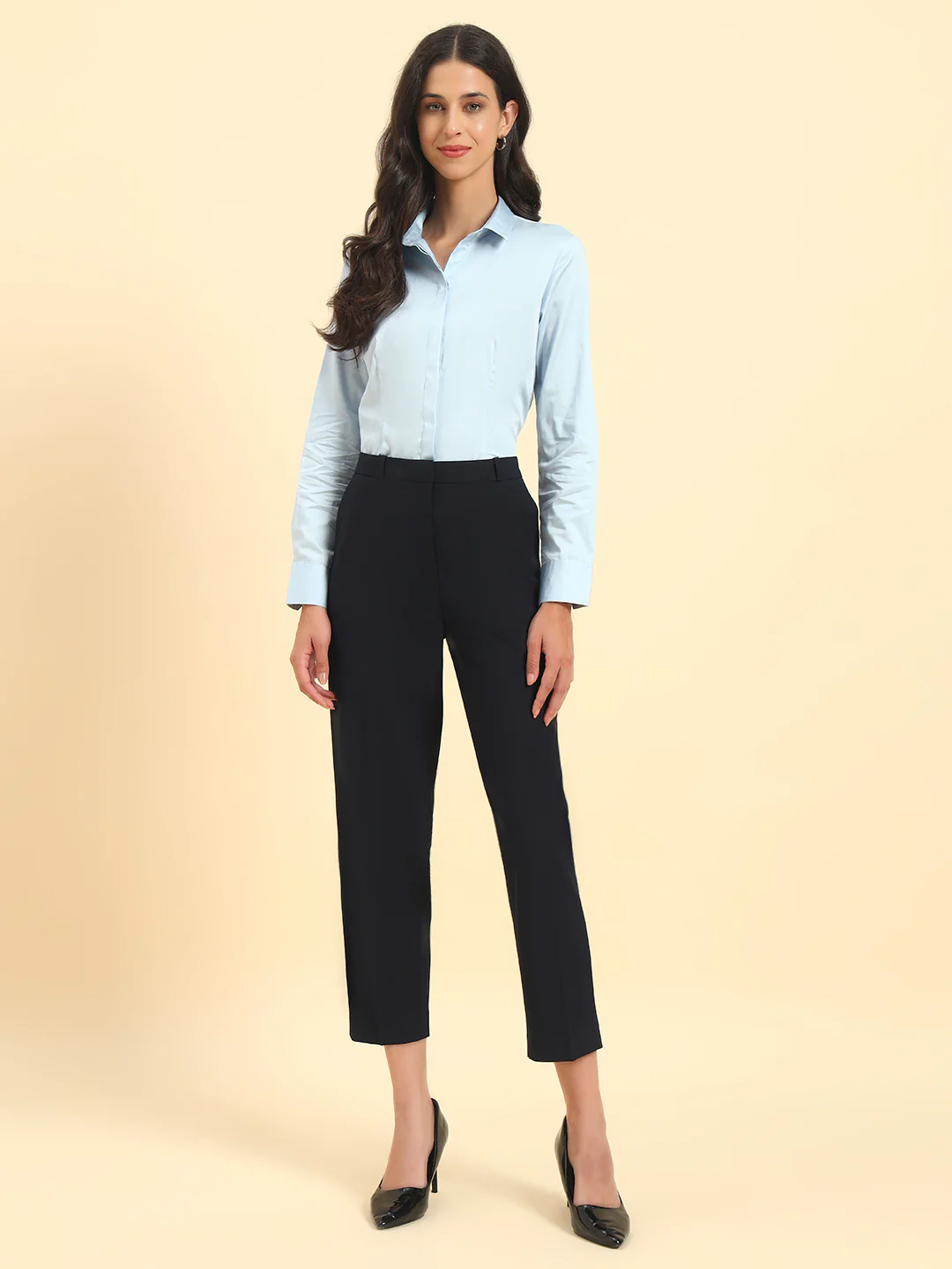 Women Solid Cotton Shirt Online | Cantabil - Image 9