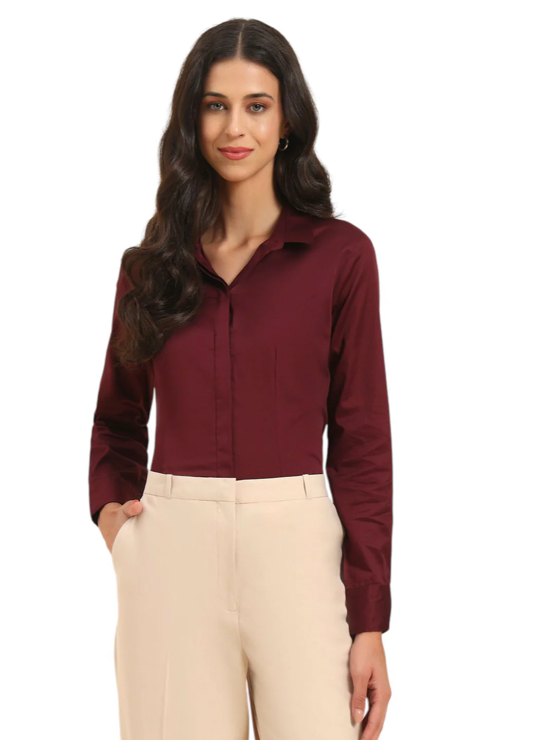 Women Formal Cotton Shirt | Breathable | Cantabil - Image 3