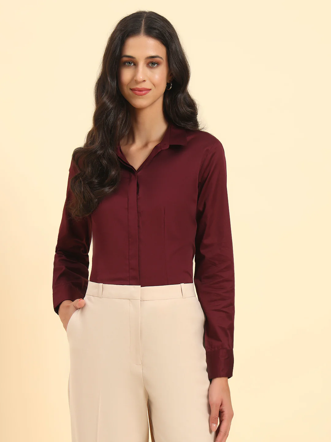 Women Formal Cotton Shirt | Breathable | Cantabil - Image 4
