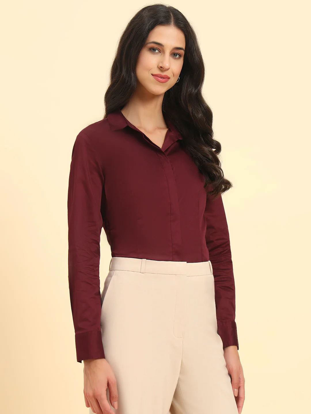 Women Formal Cotton Shirt | Breathable | Cantabil - Image 6