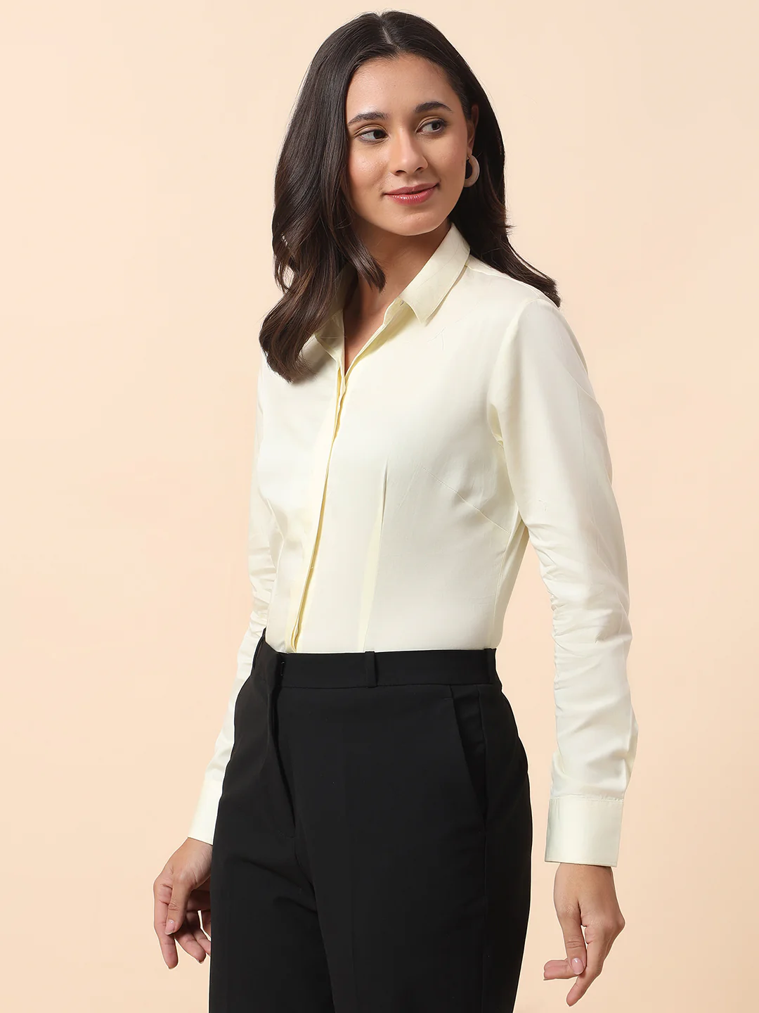 Women Cotton Formal Shirt | Regular Fit | Cantabil - Image 4