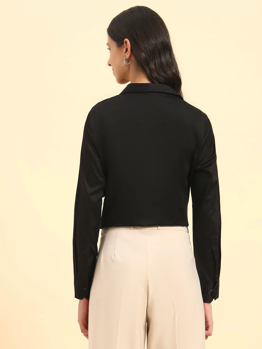 Women Solid Cotton Formal Shirt | Cantabil - Image 8