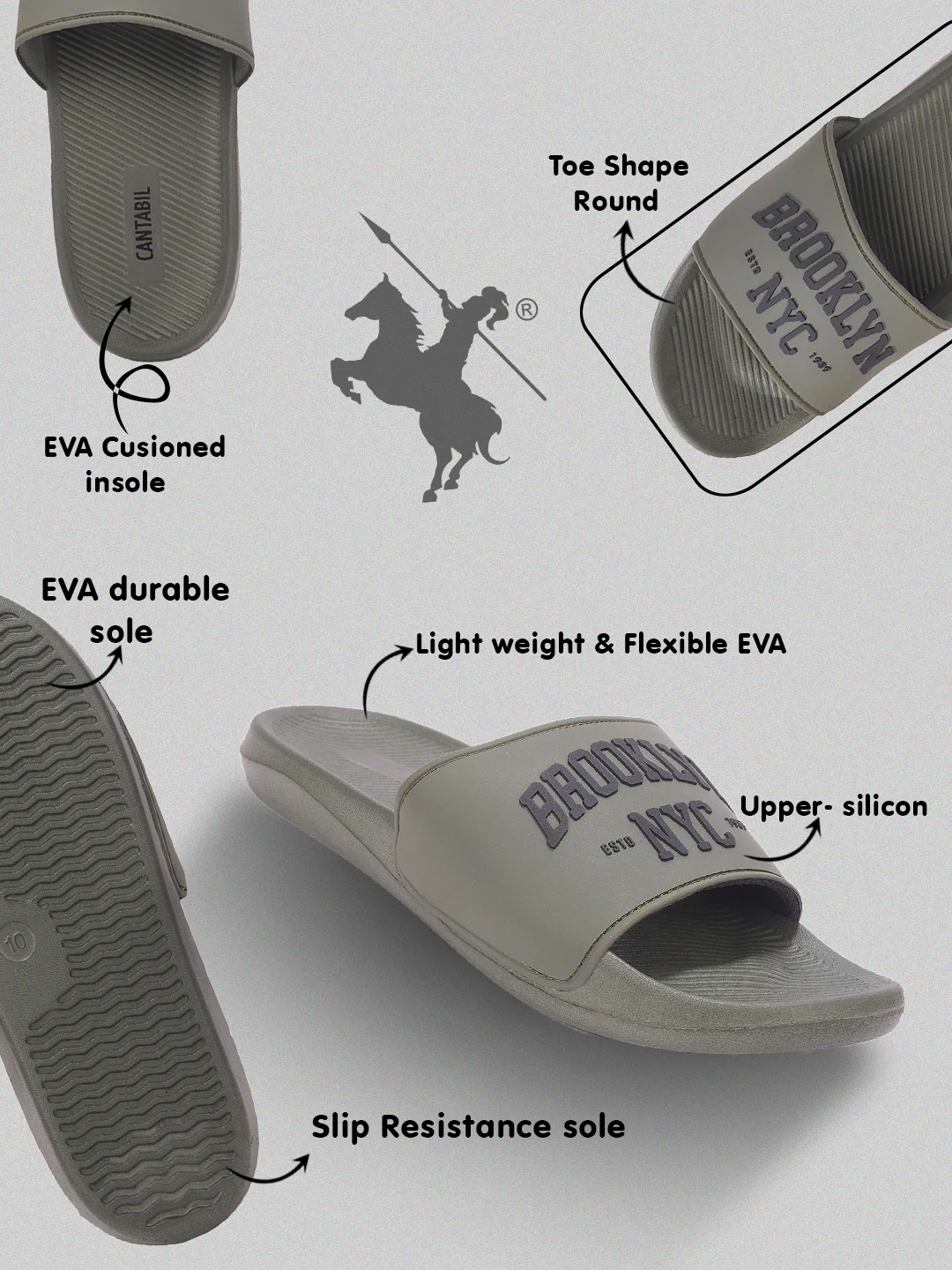 Casual Slider for Men | Lightweight & Comfortable with Cushioned Insole Silicon Upper EVA Sole Slip On Closure - Image 2
