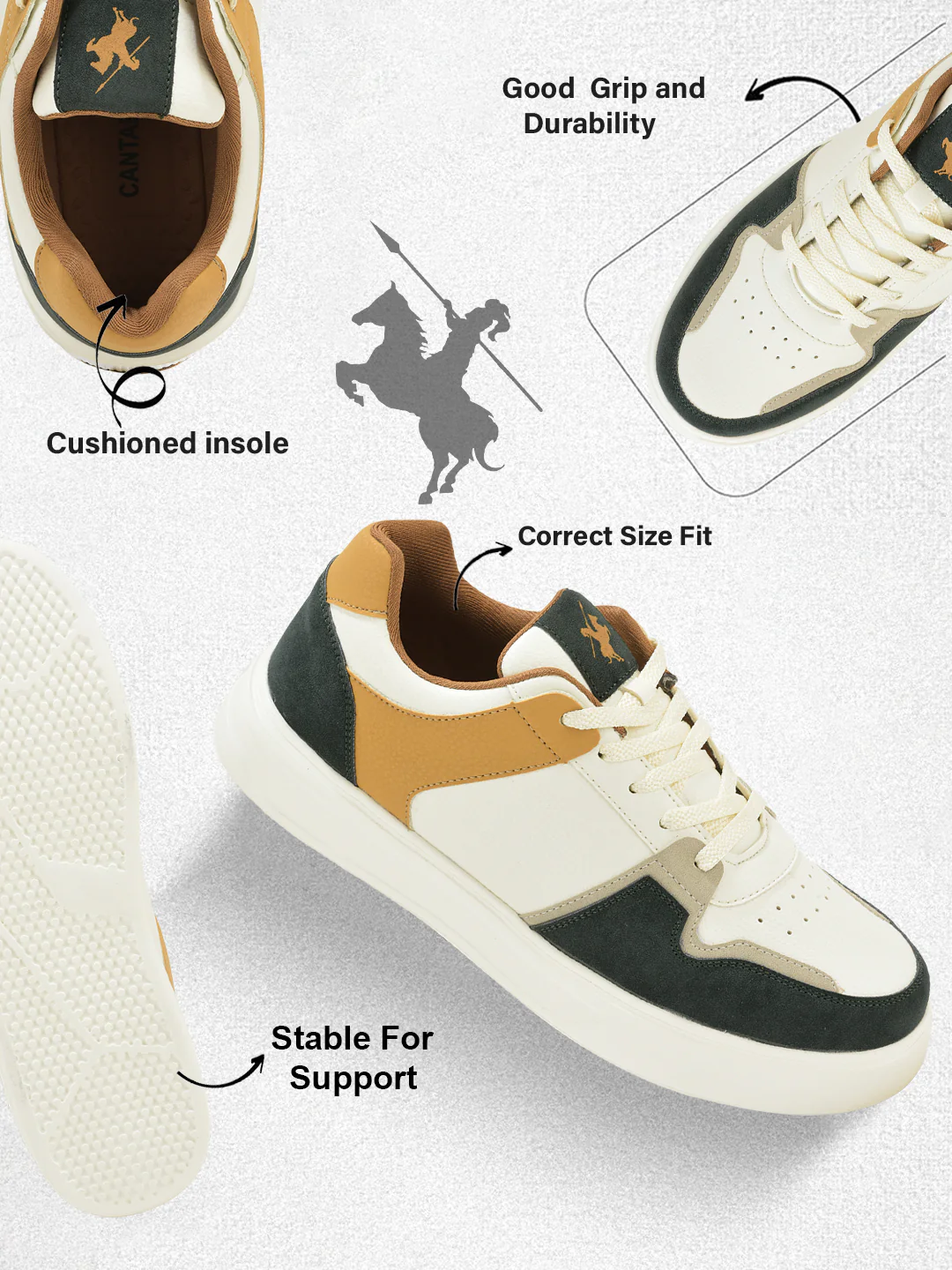 Sneaker for Men | Lightweight & Comfortable with Cushioned Insole PU Upper EVA Sole Lace-Up Closure - Image 4