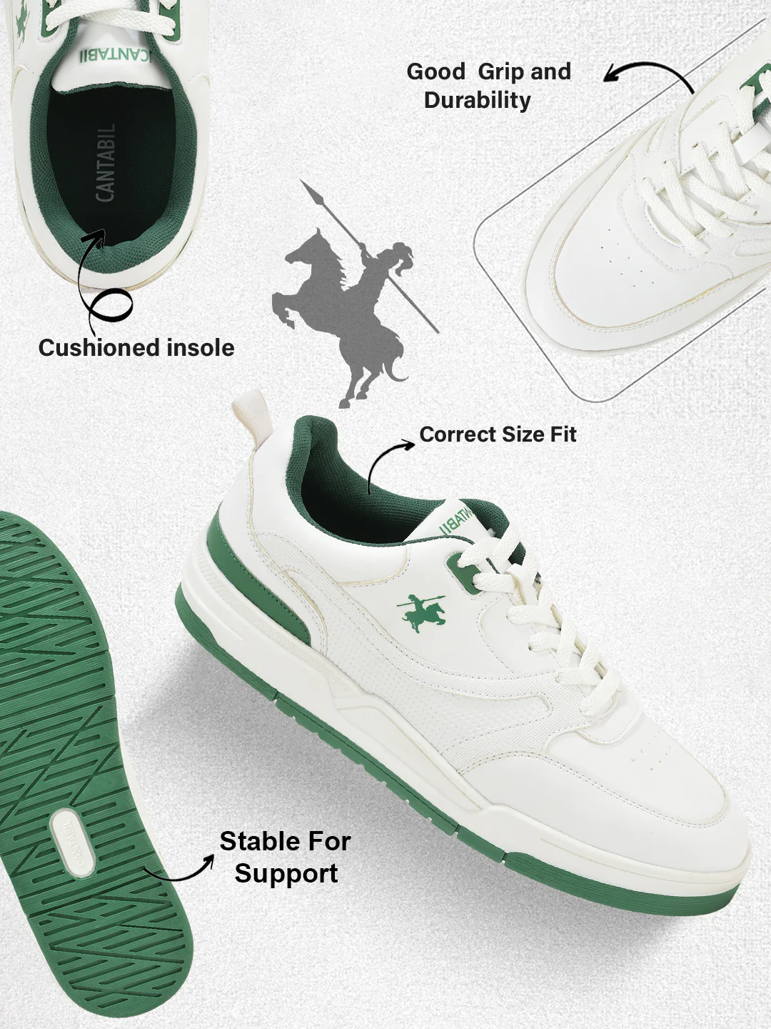 Sneaker for Men | Lightweight & Comfortable with Cushioned Insole PU Upper TPR Sole Lace-Up Closure - Image 4