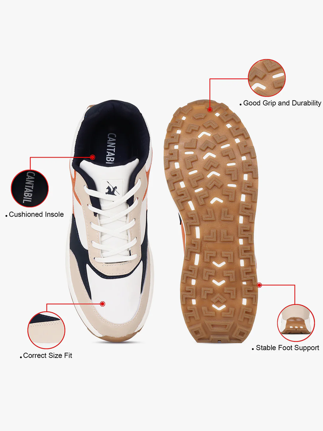 Sneaker Shoes for Men | Lightweight & Comfortable with Cushioned Insole Flynet Upper EVA Sole Lace Up Closure - Image 6