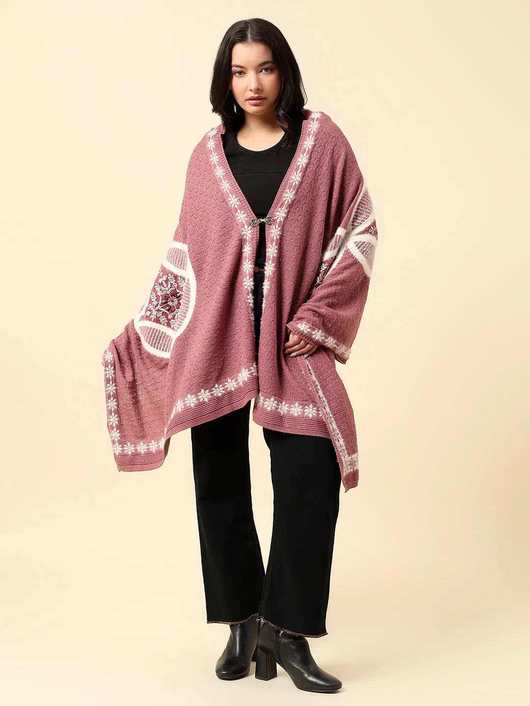 Stole for Women l Premium Casual Soft Stole Acrylic Embroidered Pattern - Image 2