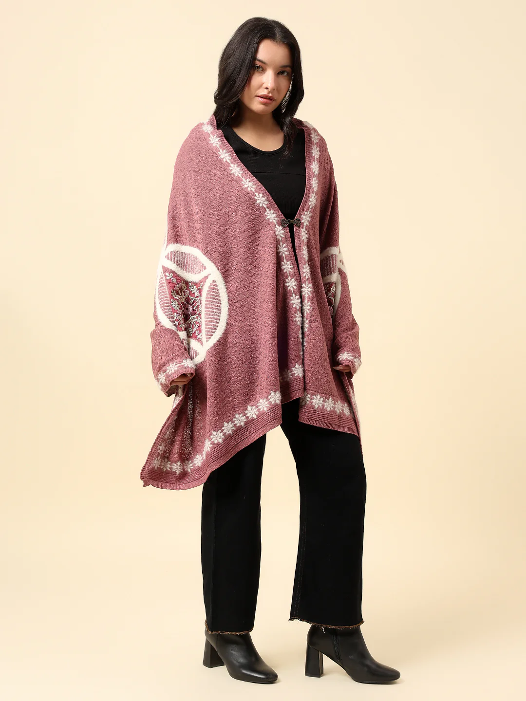 Stole for Women l Premium Casual Soft Stole Acrylic Embroidered Pattern - Image 4