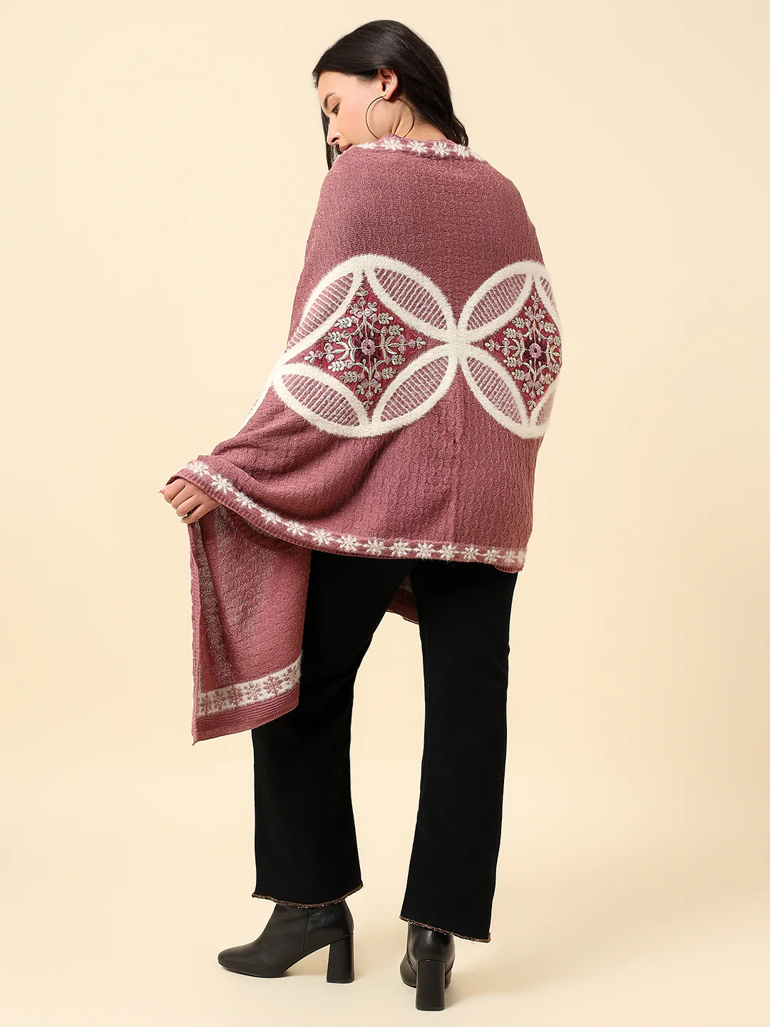 Stole for Women l Premium Casual Soft Stole Acrylic Embroidered Pattern - Image 5