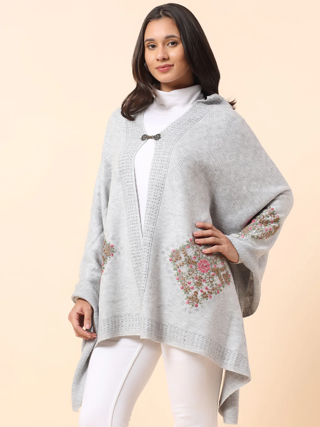 Stole for Women l Premium Casual Soft Stole Acrylic Fabric Self Design Pattern - Image 3