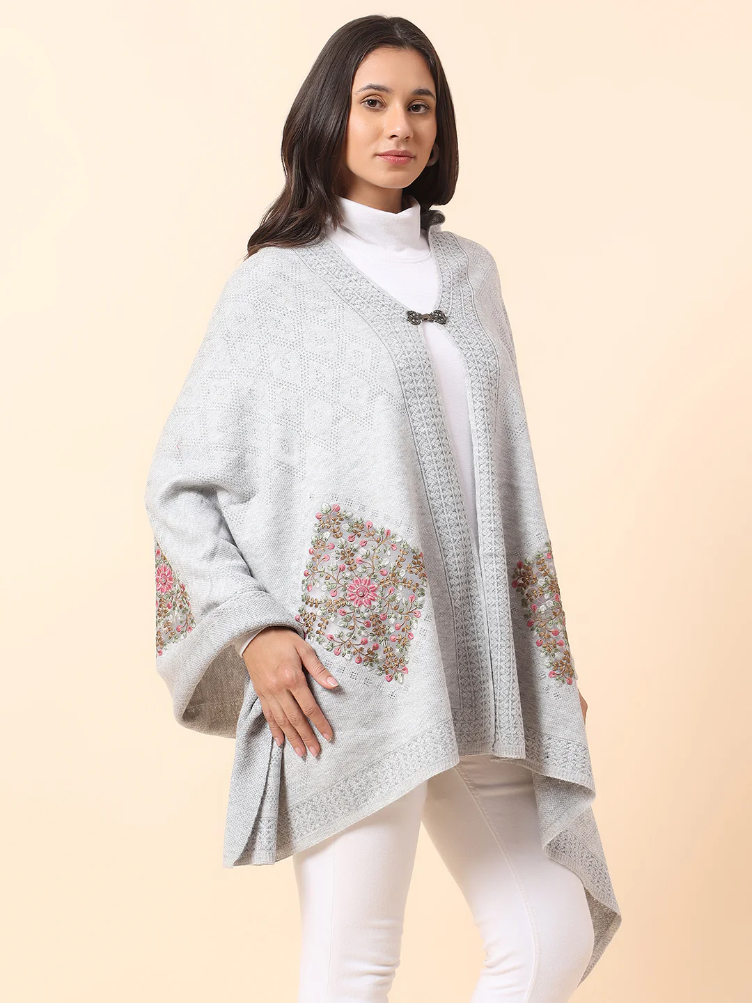 Stole for Women l Premium Casual Soft Stole Acrylic Fabric Self Design Pattern - Image 4