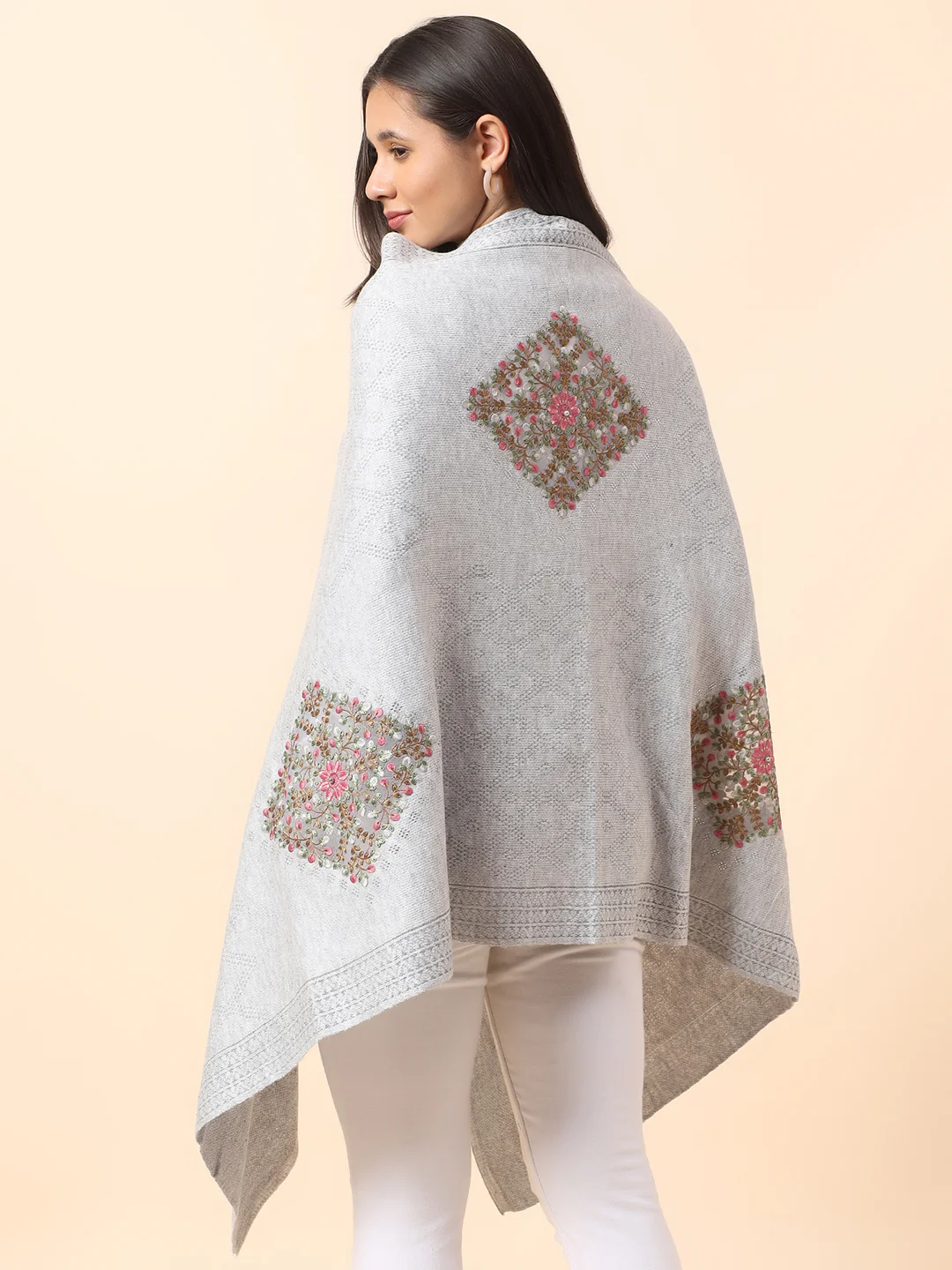 Stole for Women l Premium Casual Soft Stole Acrylic Fabric Self Design Pattern - Image 5
